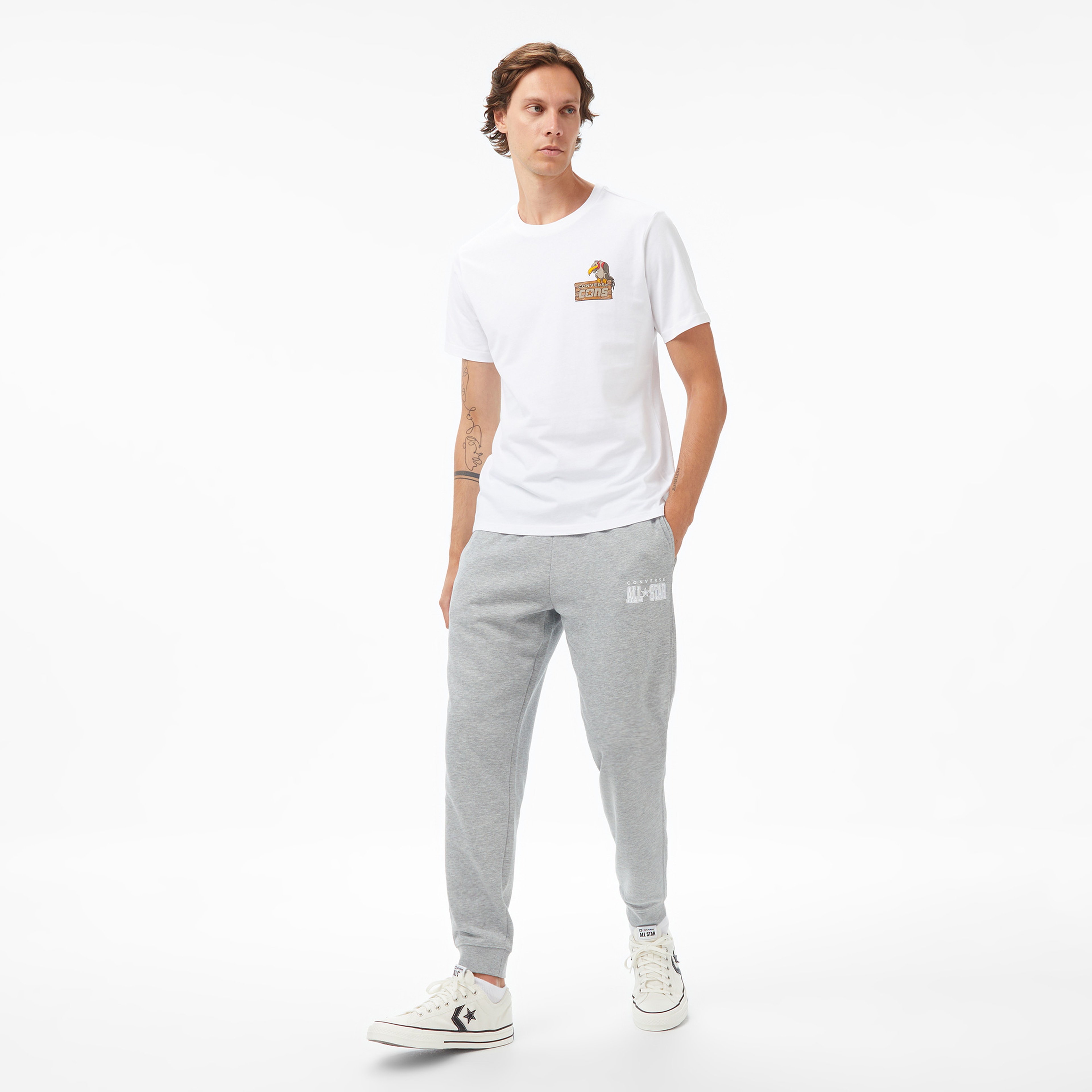 Converse Baskılı Erkek Beyaz T-Shirt