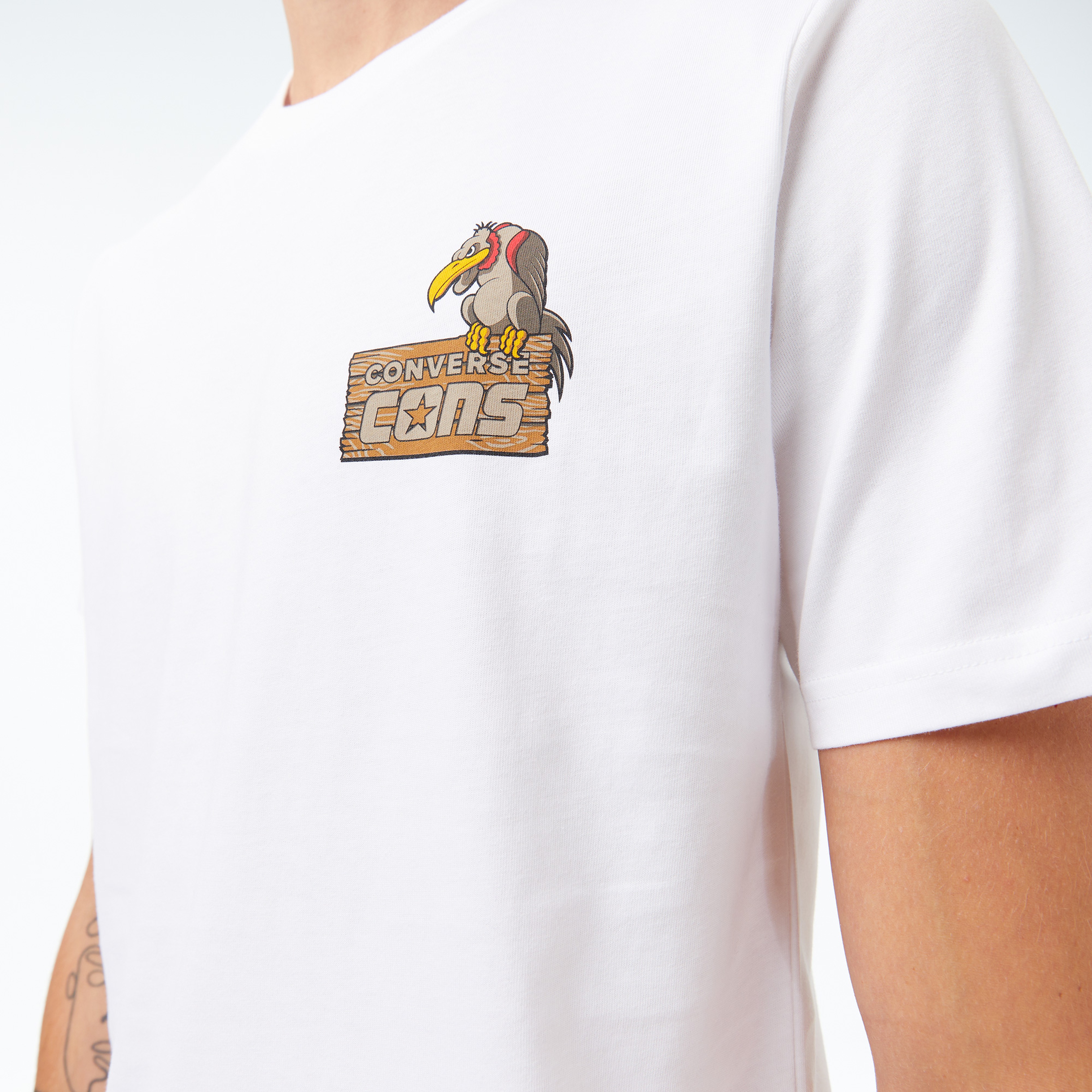 Converse Baskılı Erkek Beyaz T-Shirt