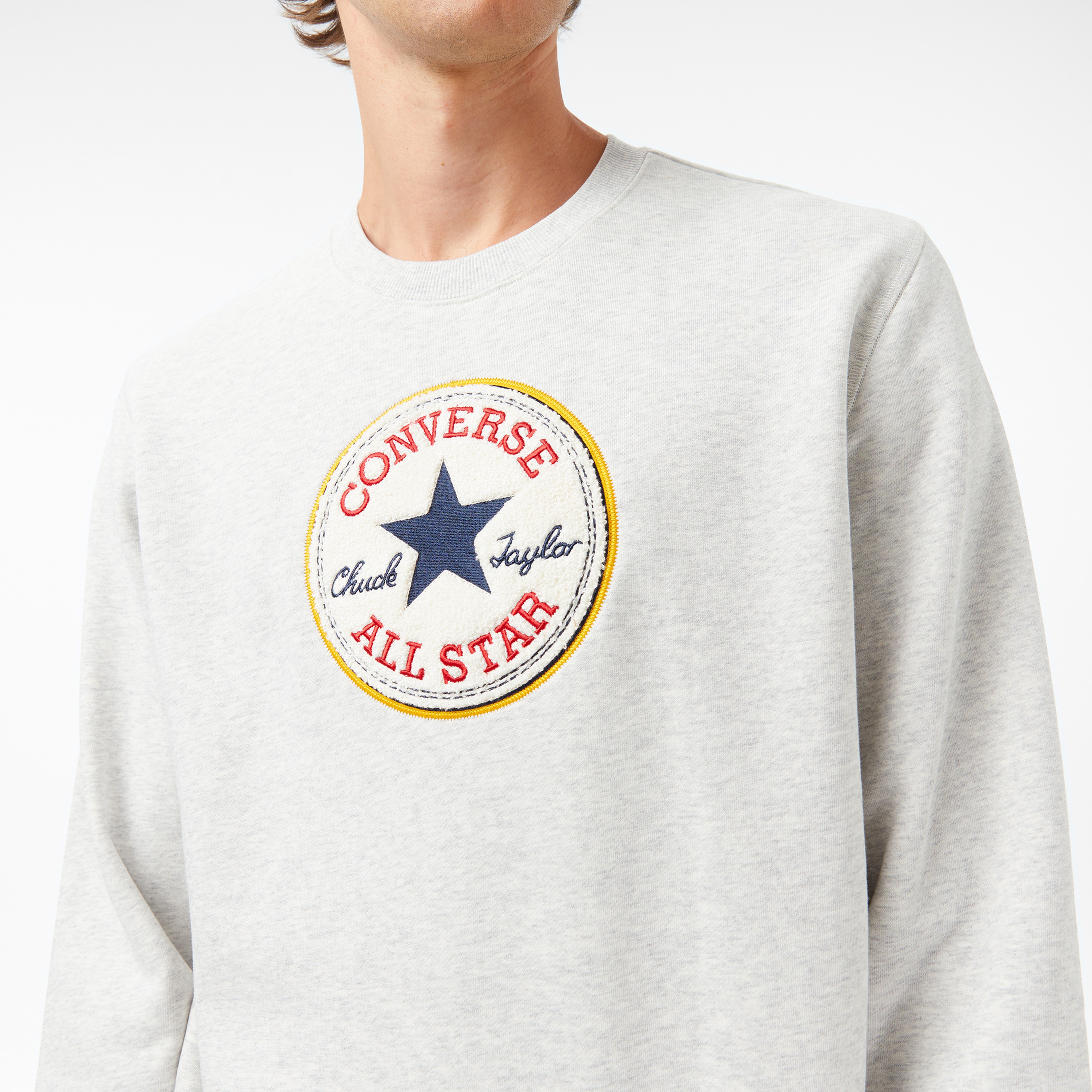Converse Baskılı Erkek Gri Sweatshirt