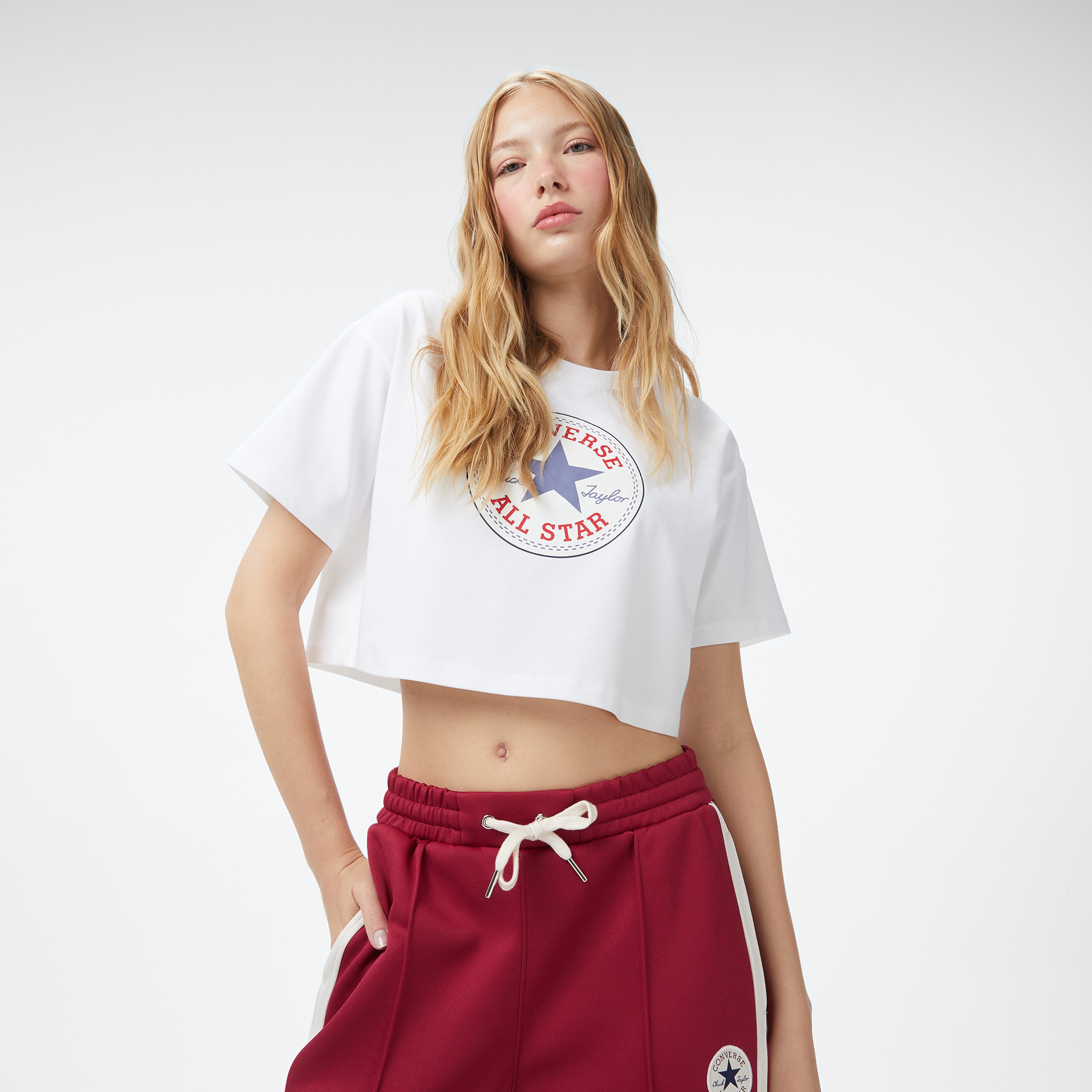 Converse Baskılı Kadın Beyaz T-Shirt