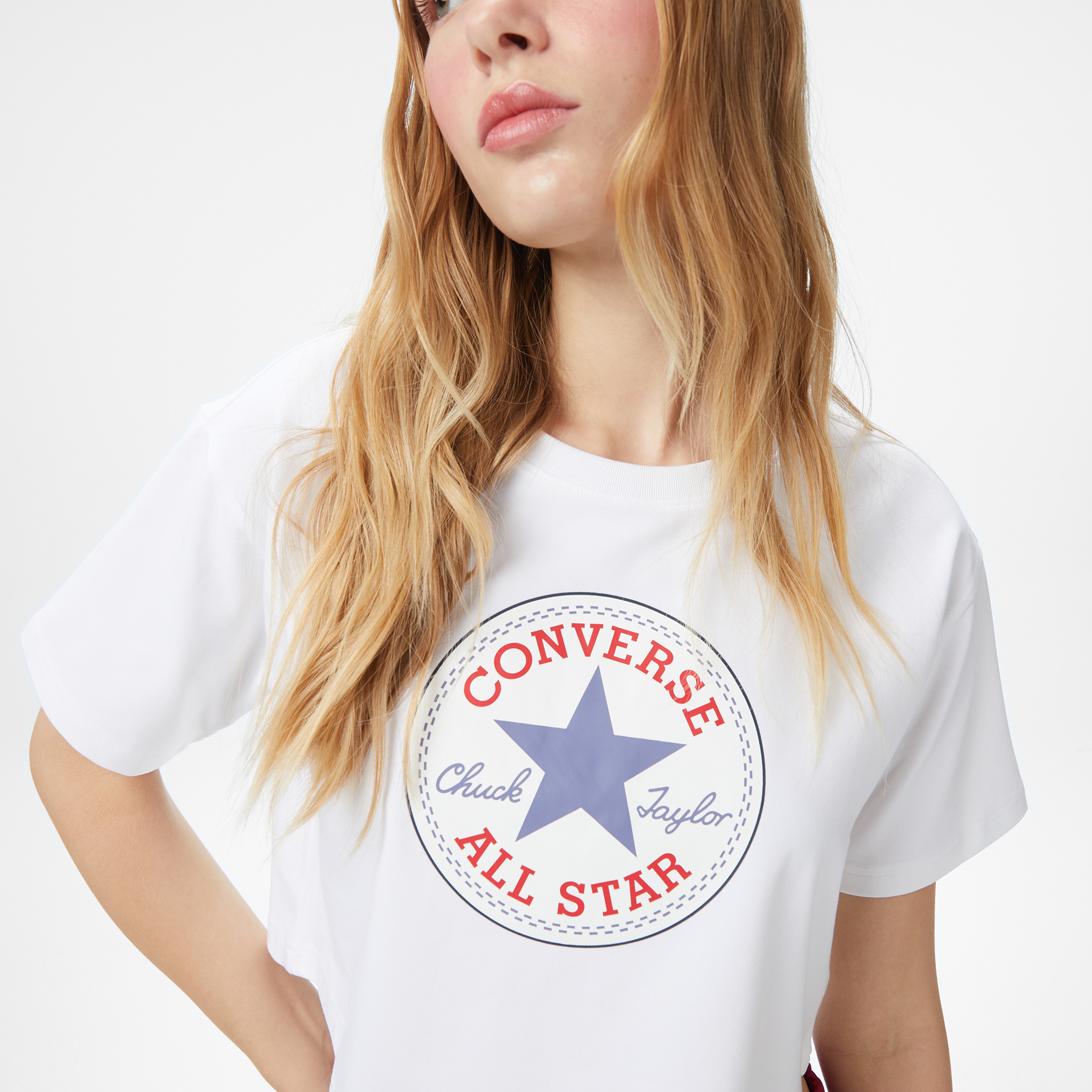 Converse Baskılı Kadın Beyaz T-Shirt