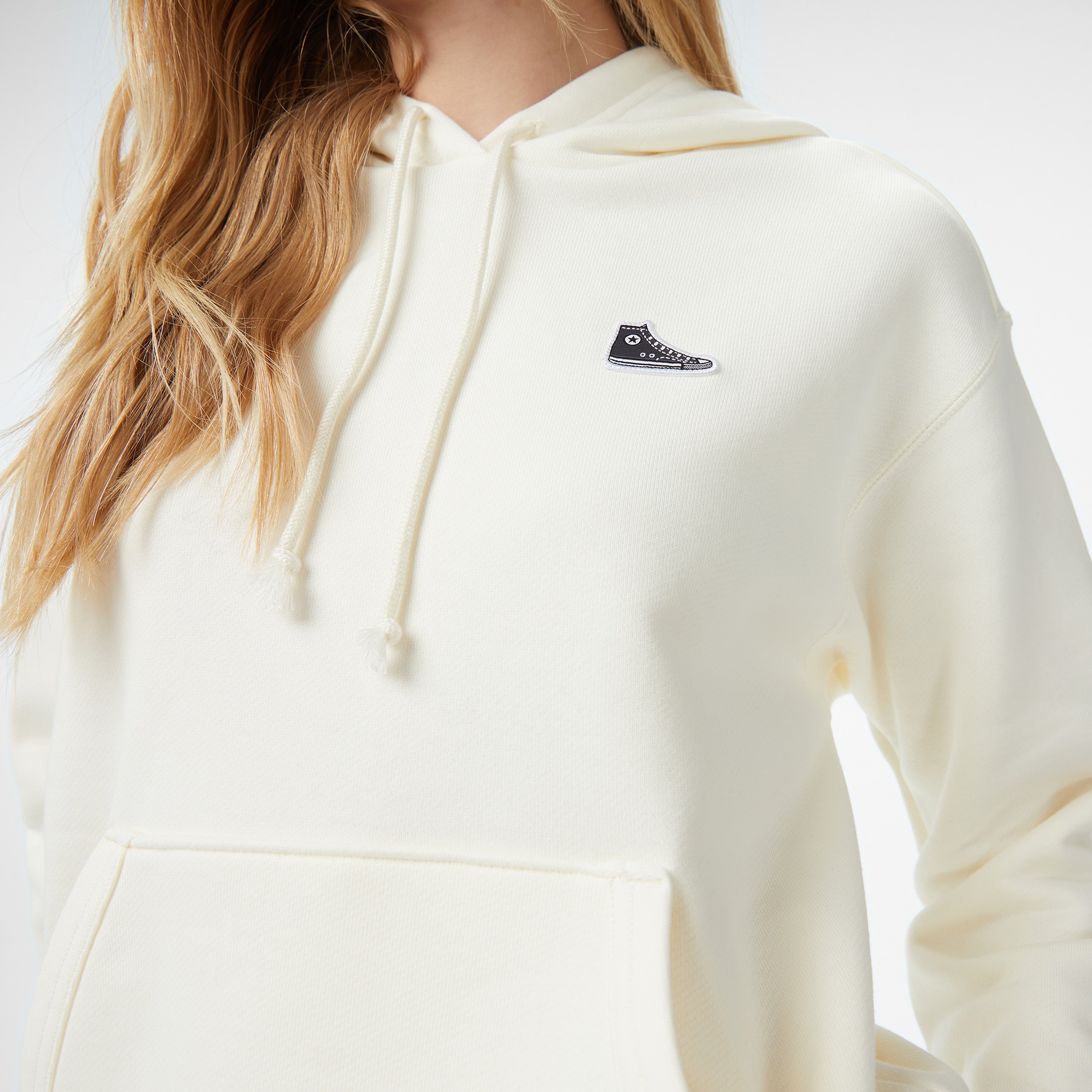 Converse Baskılı Kadın Krem Sweatshirt