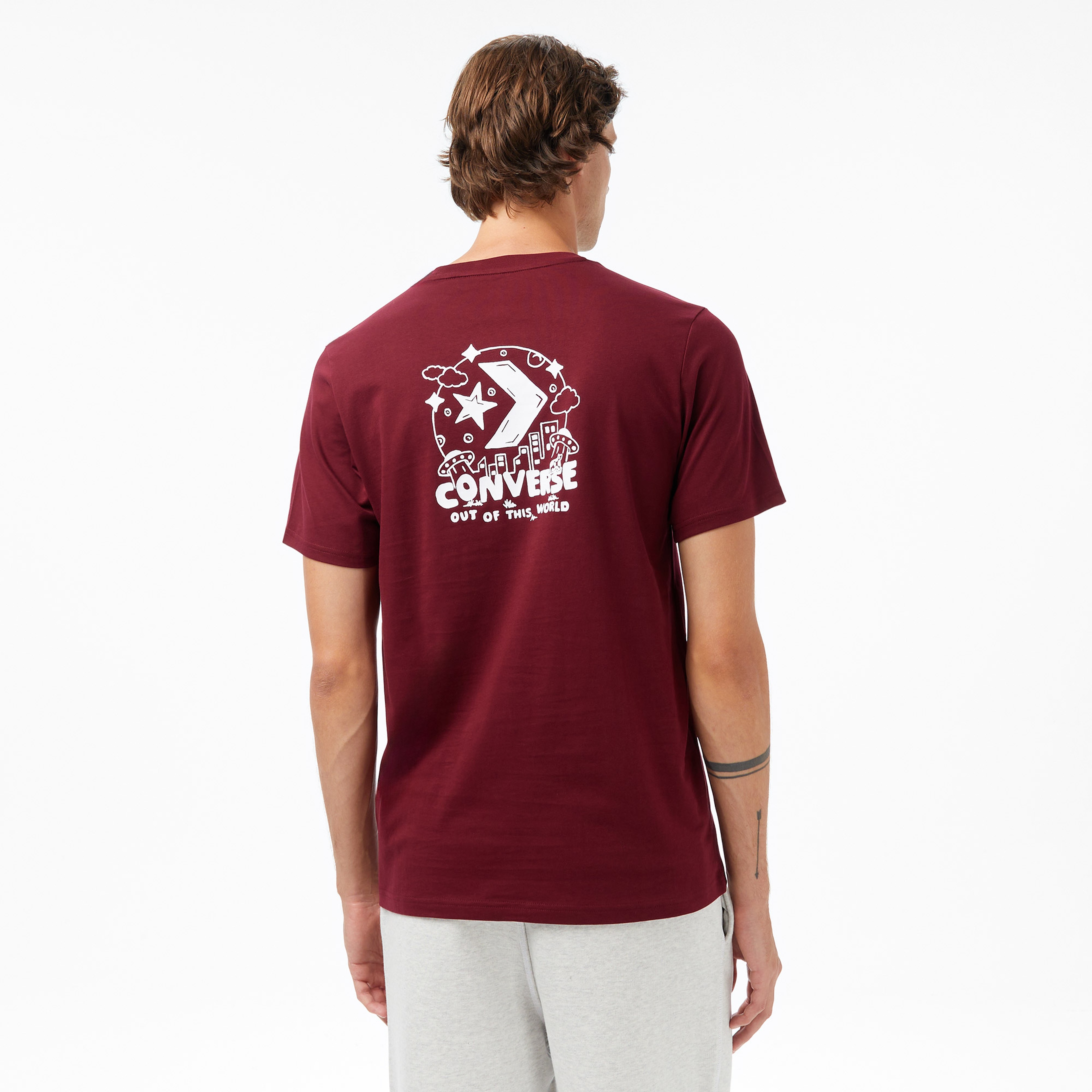 Converse Baskılı Erkek Bordo T-Shirt