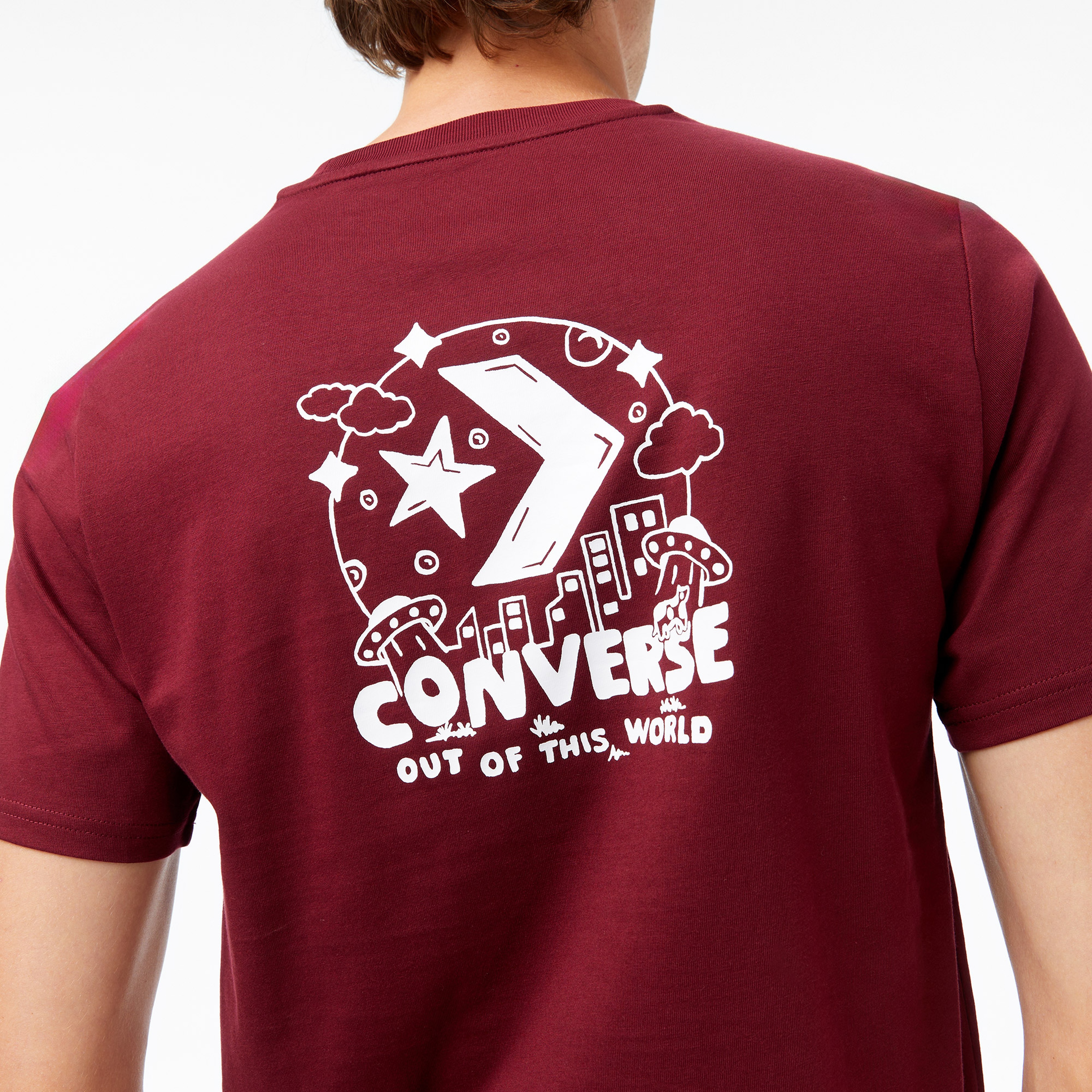 Converse Baskılı Erkek Bordo T-Shirt