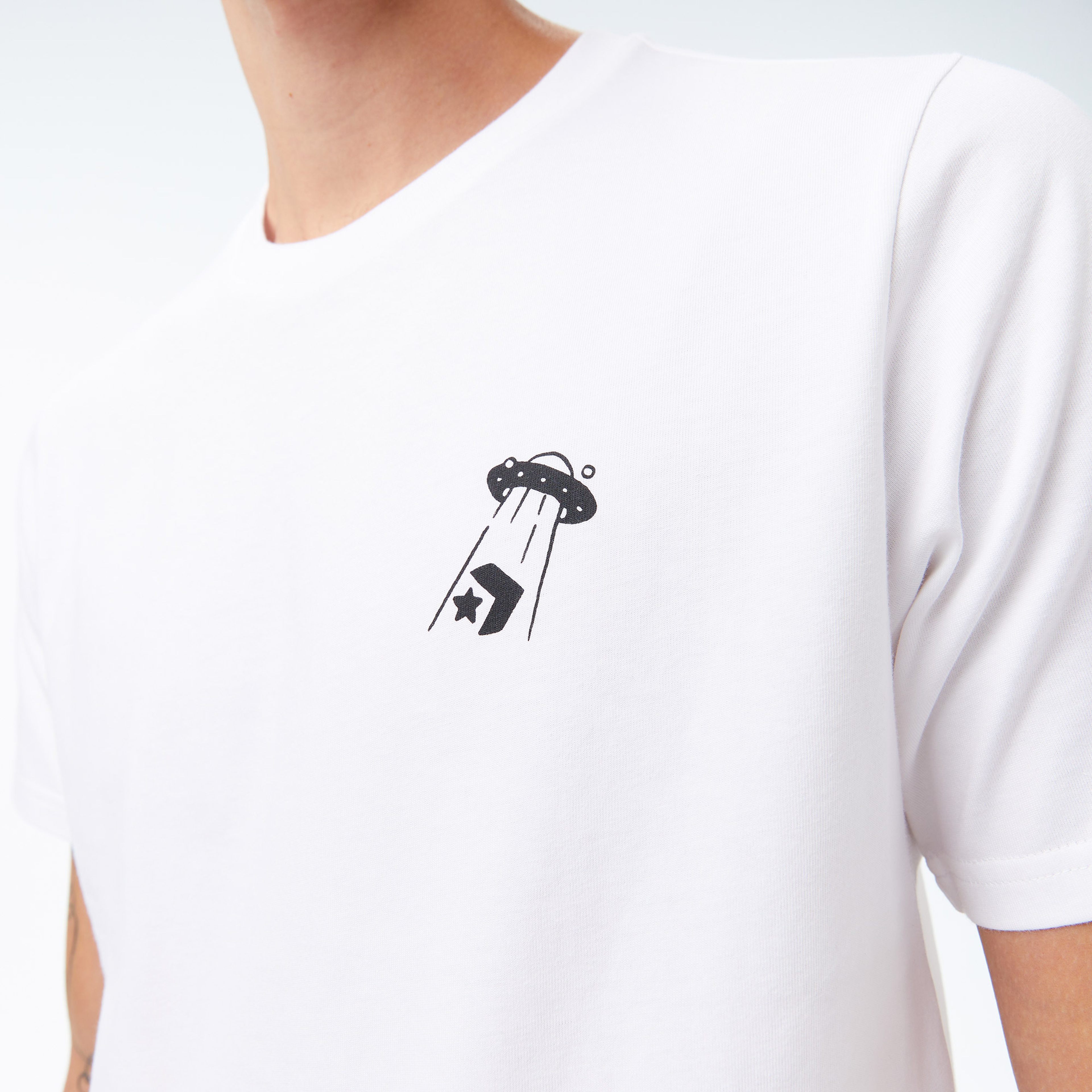 Converse Baskılı Erkek Beyaz T-Shirt