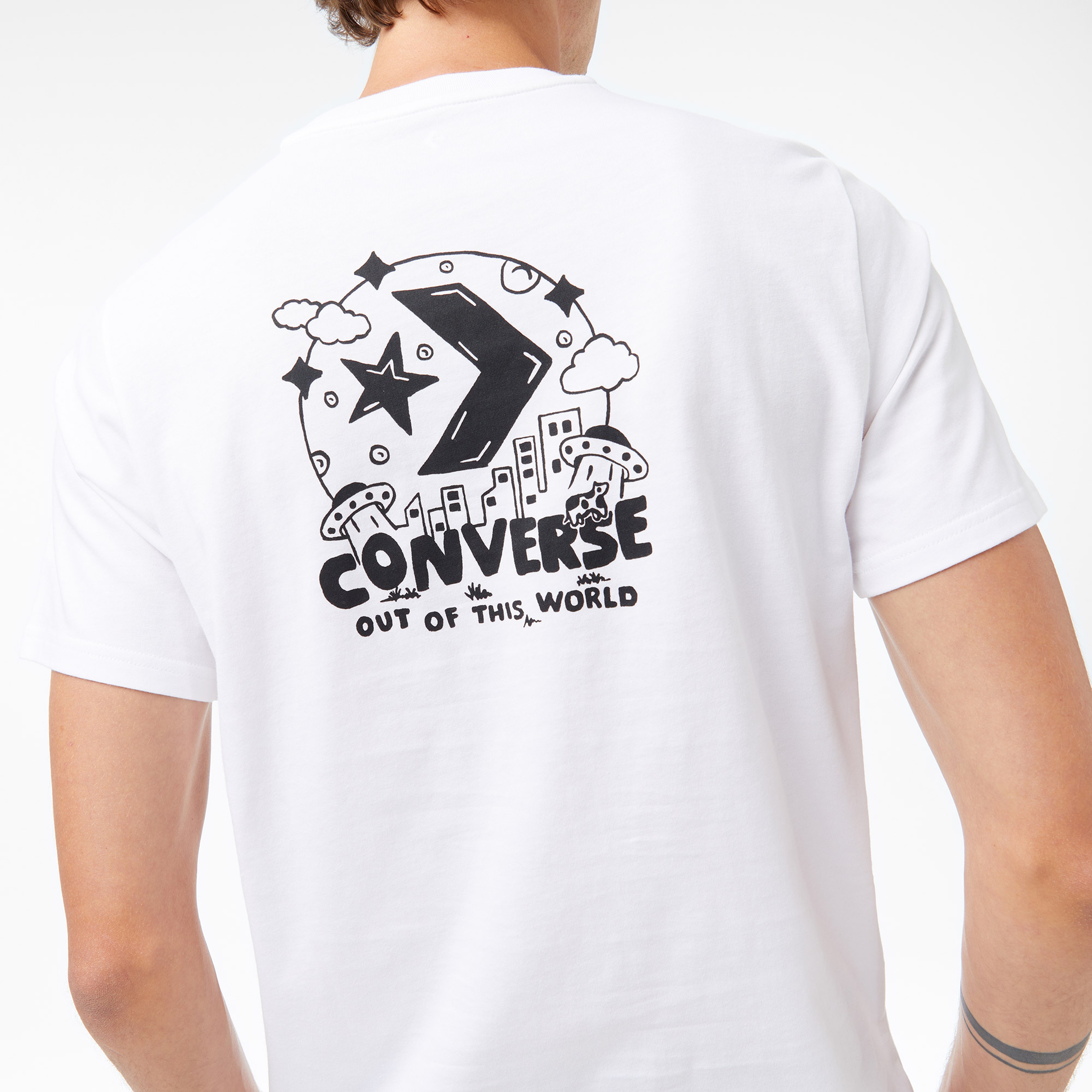 Converse Baskılı Erkek Beyaz T-Shirt