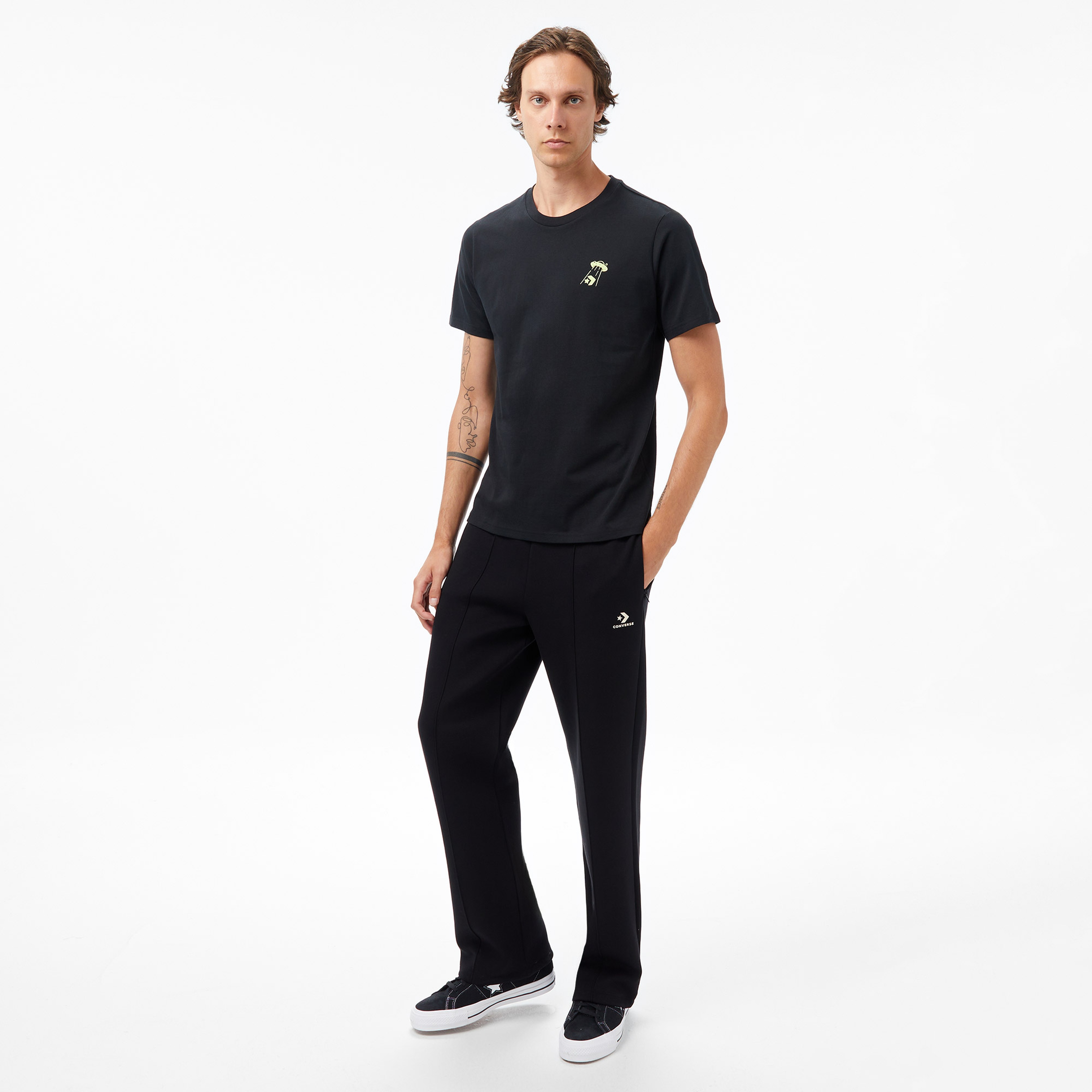 Converse Baskılı Erkek Siyah T-Shirt