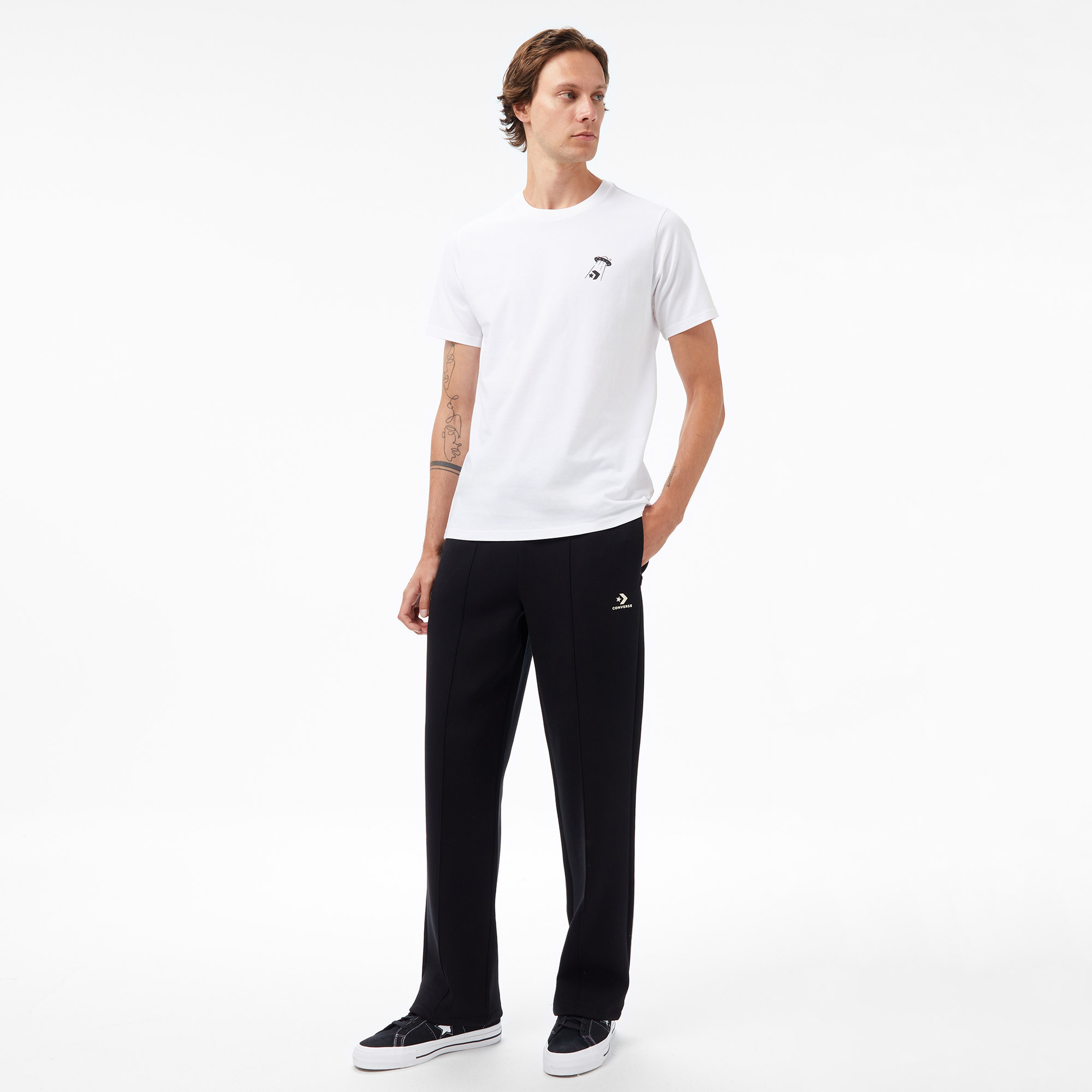 Converse Baskılı Erkek Beyaz T-Shirt