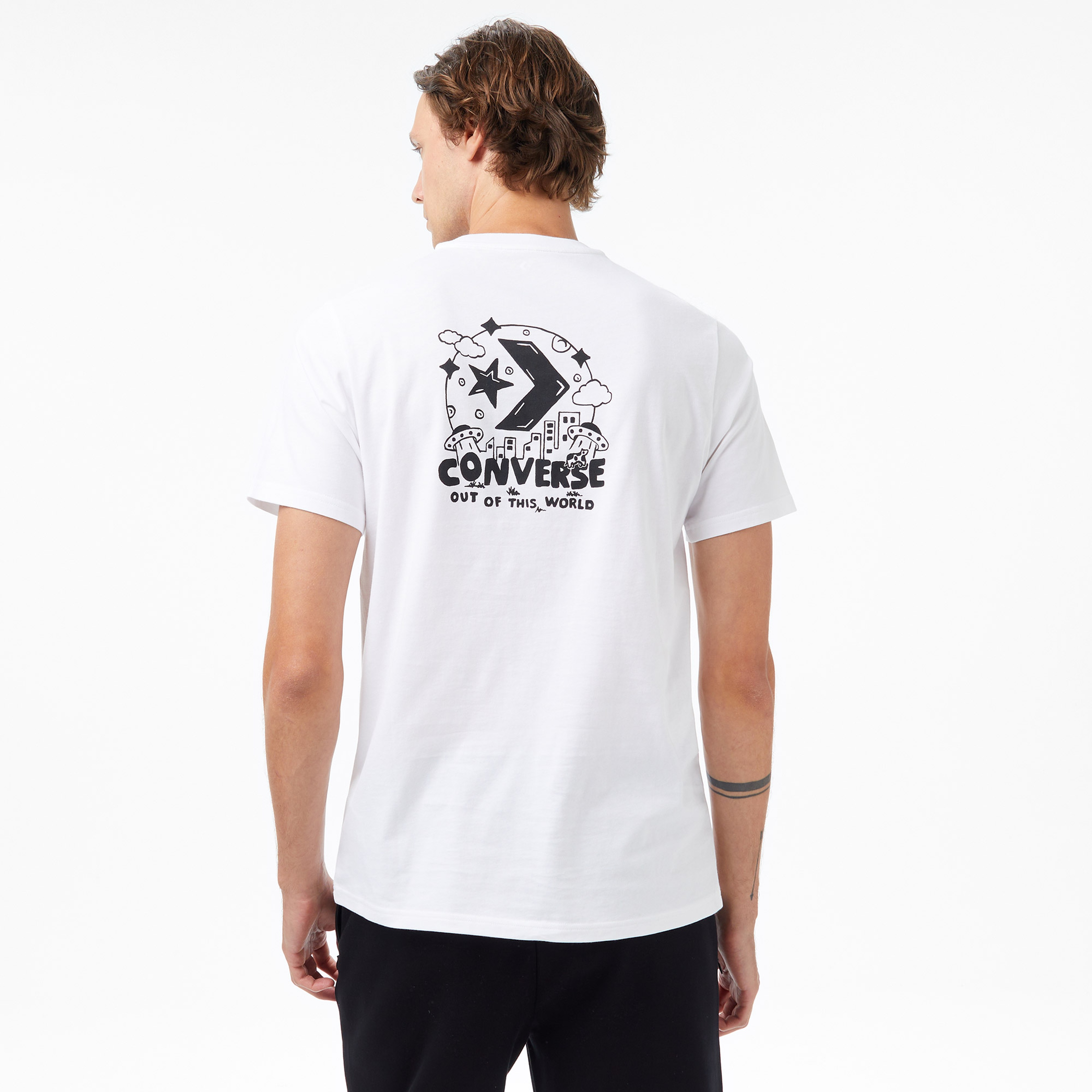 Converse Baskılı Erkek Beyaz T-Shirt