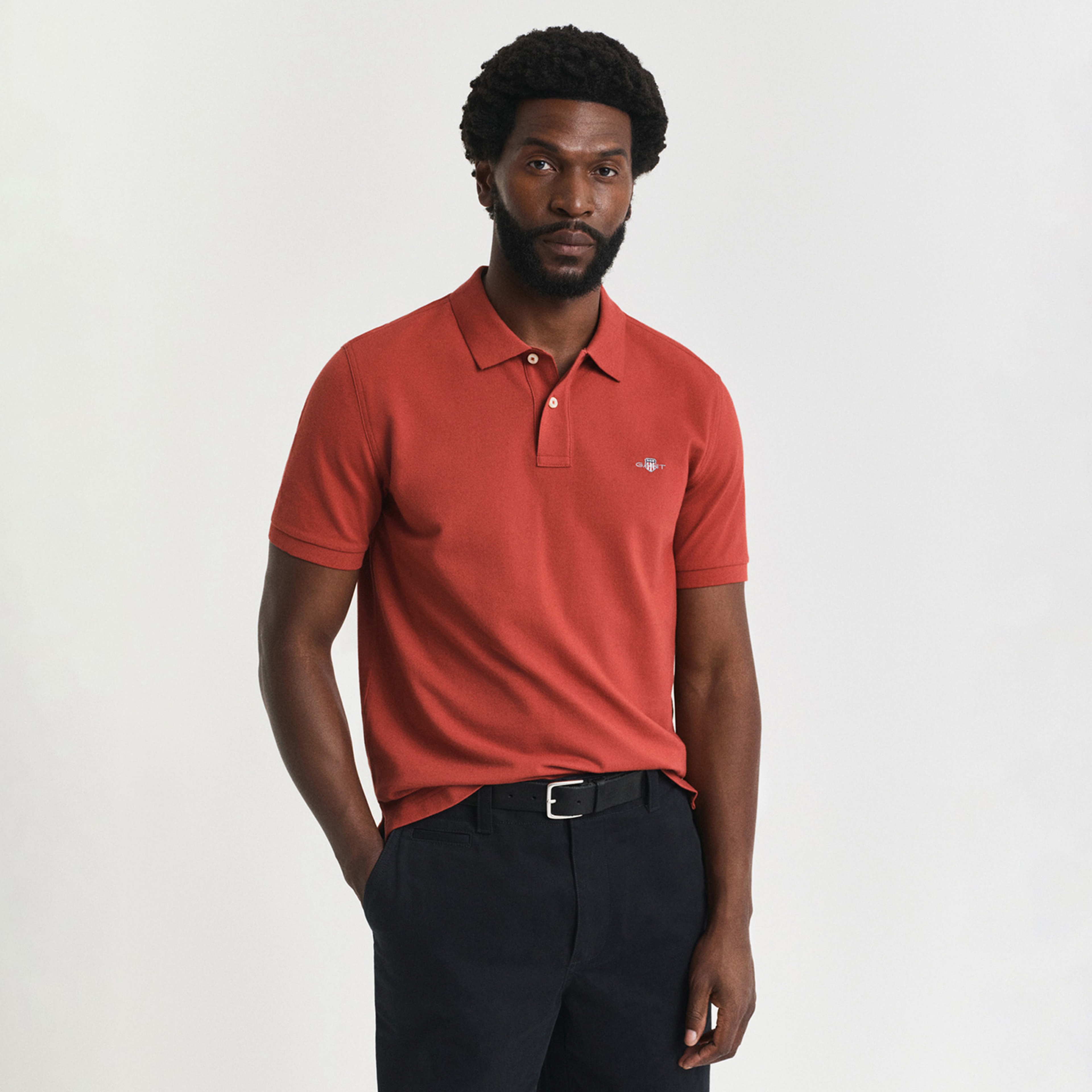 GANT Erkek Turuncu Regular Fit Polo