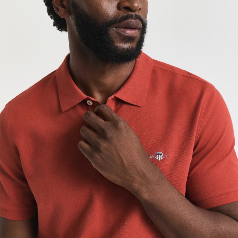 GANT Erkek Turuncu Regular Fit Polo