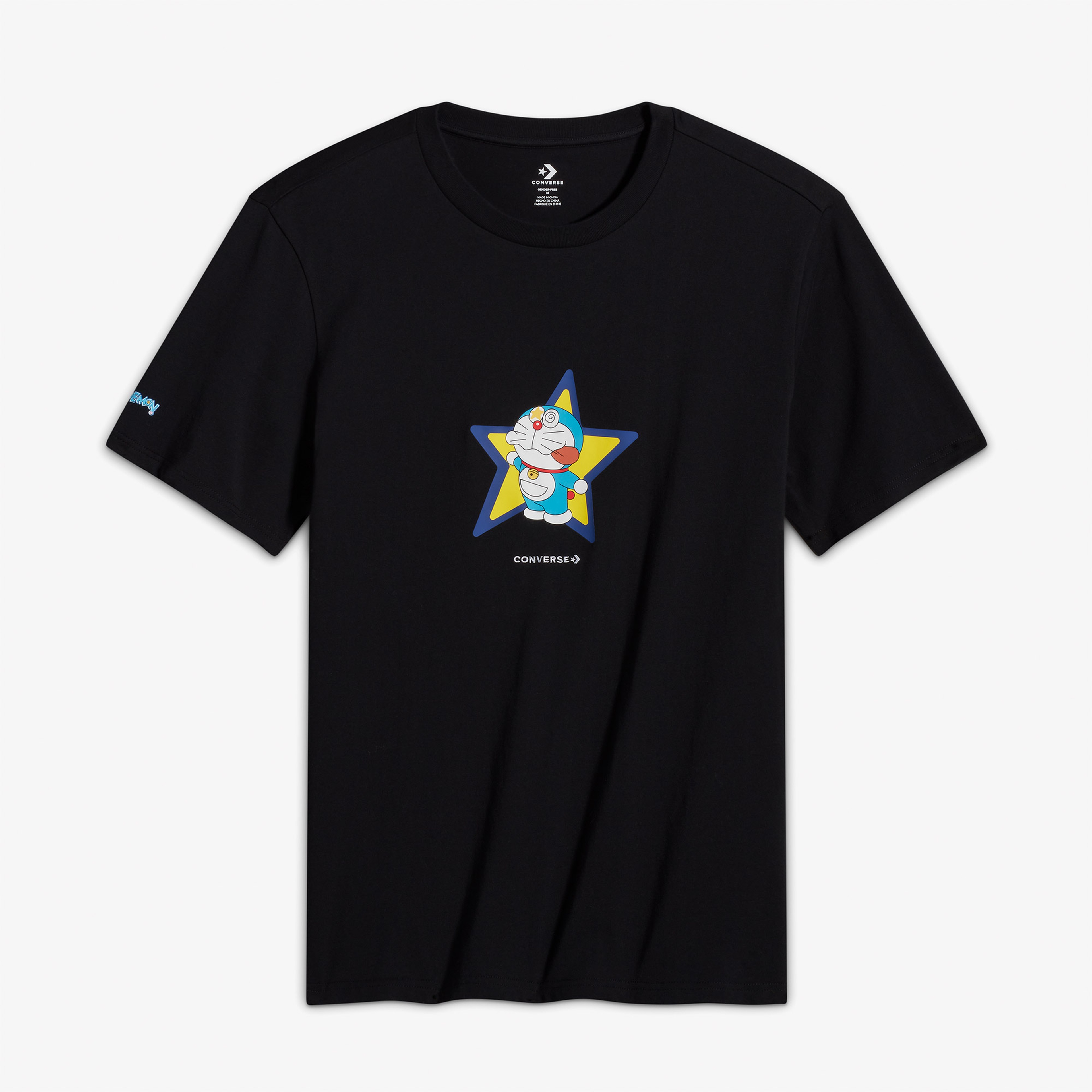 Converse X Doraemon Unisex Siyah T-Shirt