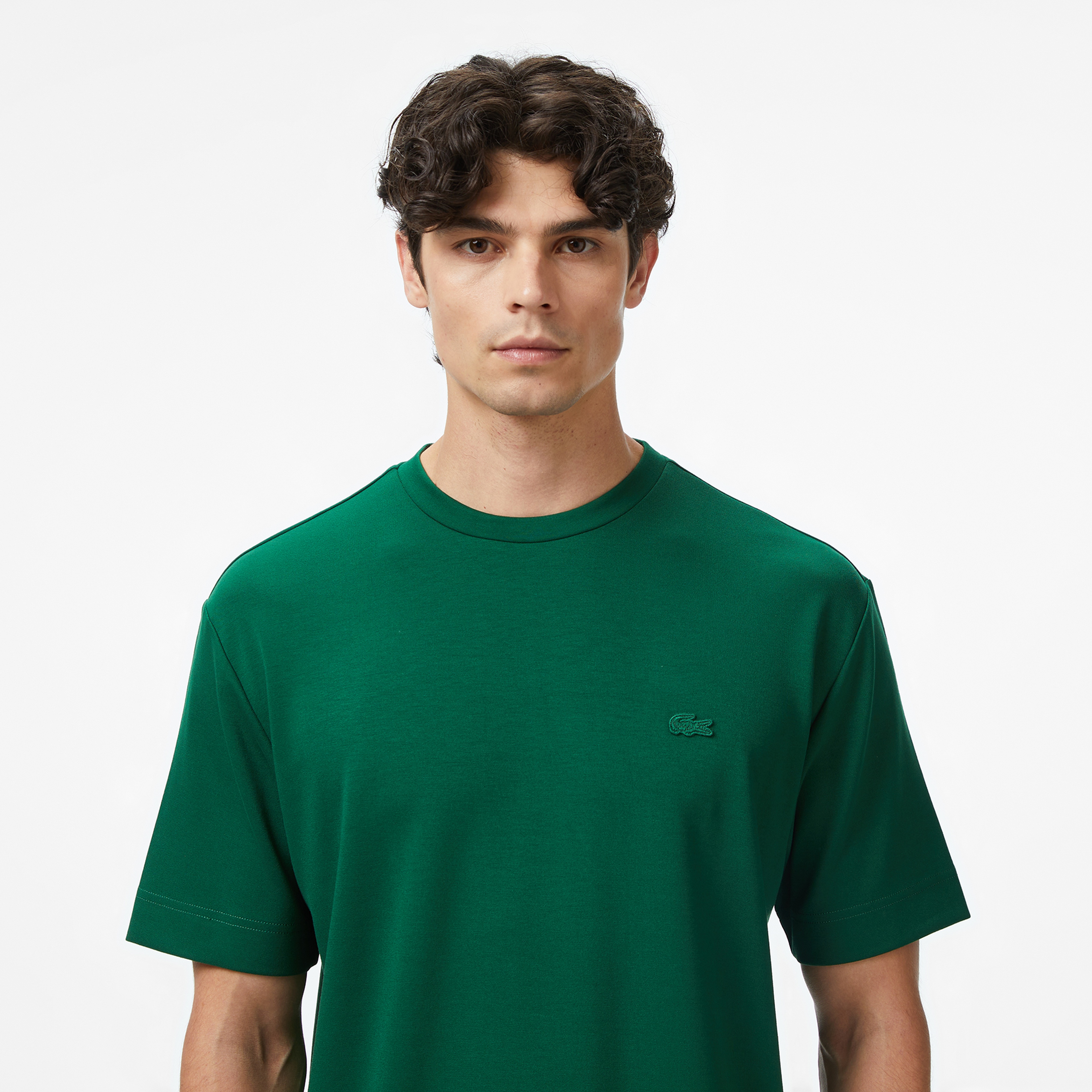 Lacoste Oversize Fit Bisiklet Yaka Erkek Yeşil T-Shirt
