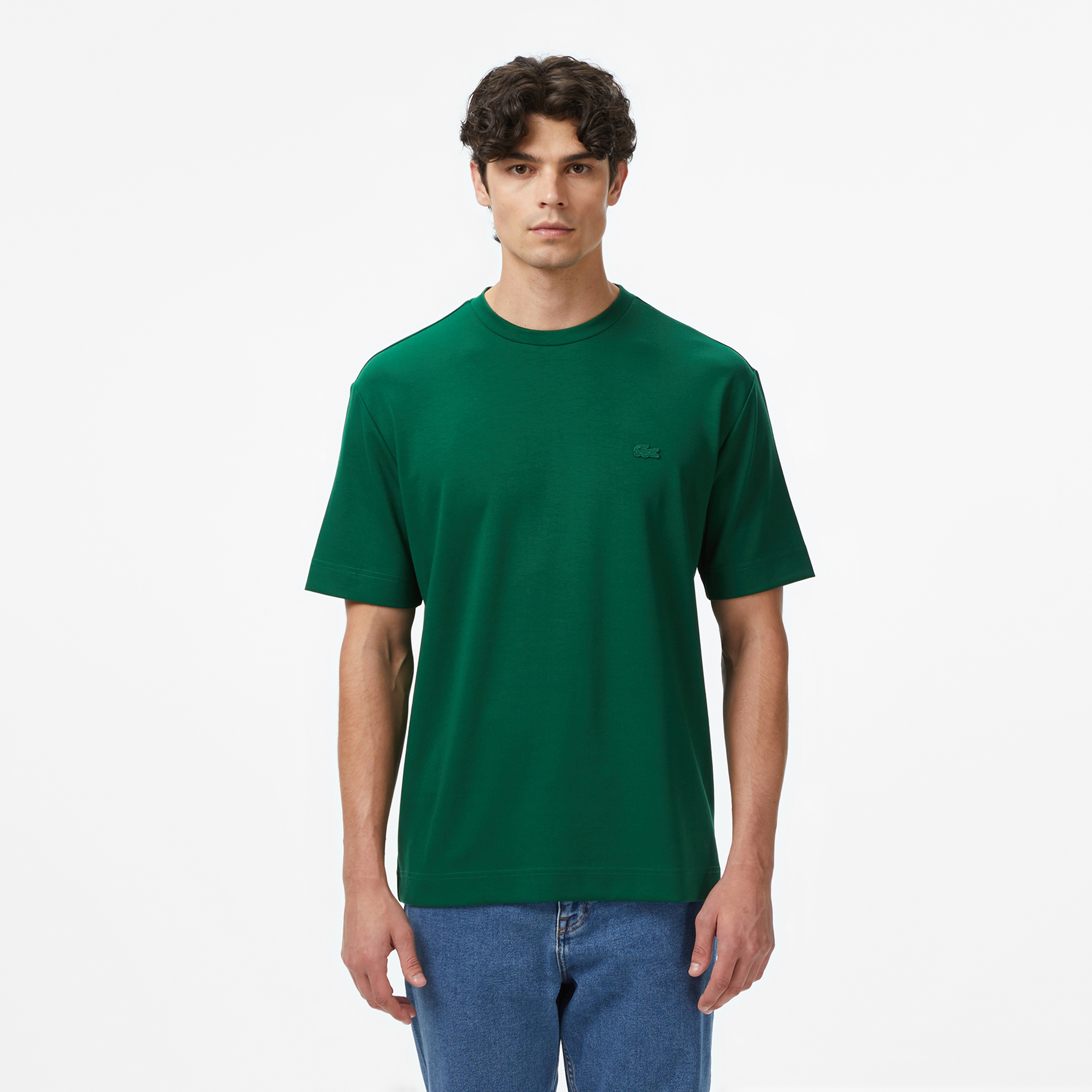 Lacoste Oversize Fit Bisiklet Yaka Erkek Yeşil T-Shirt