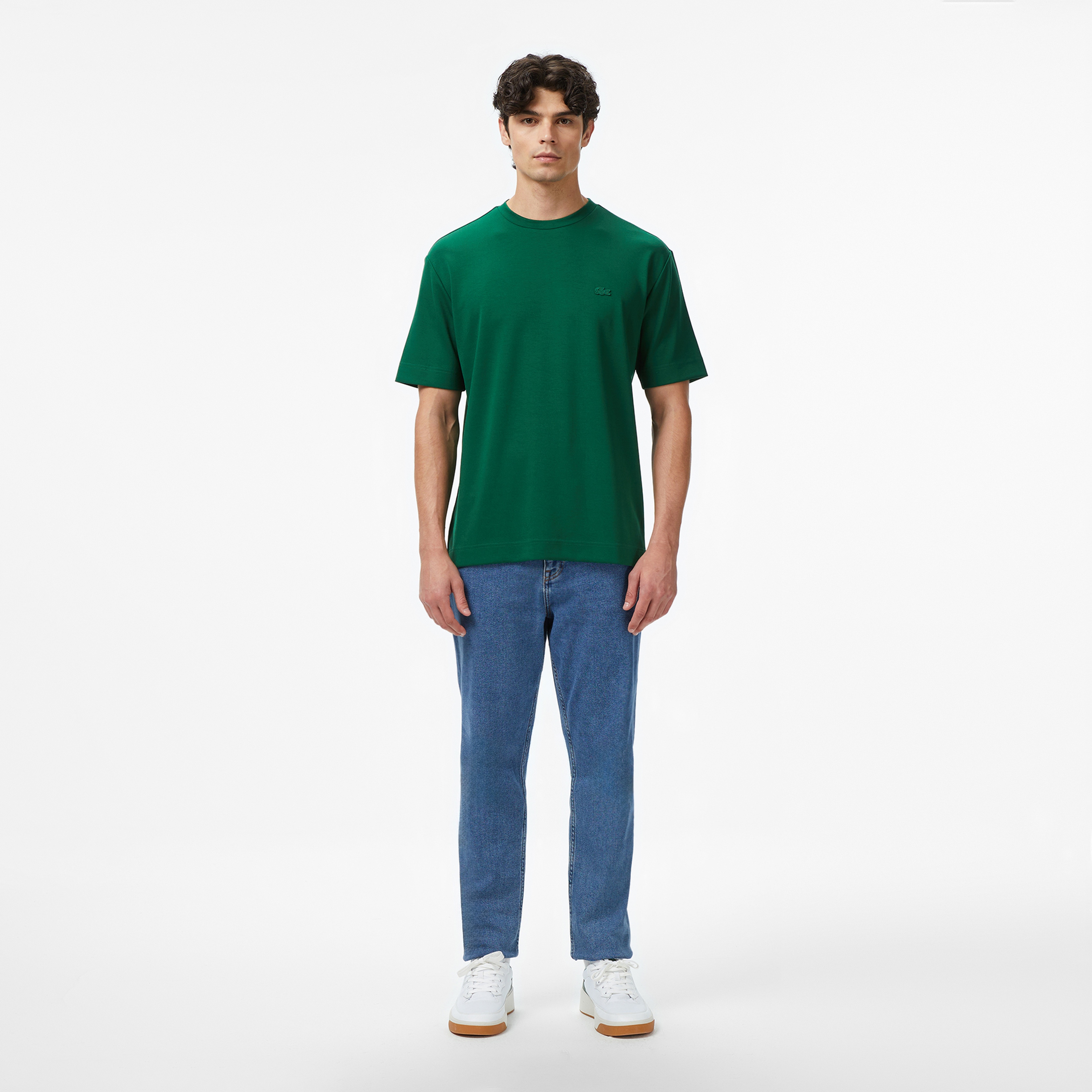 Lacoste Oversize Fit Bisiklet Yaka Erkek Yeşil T-Shirt