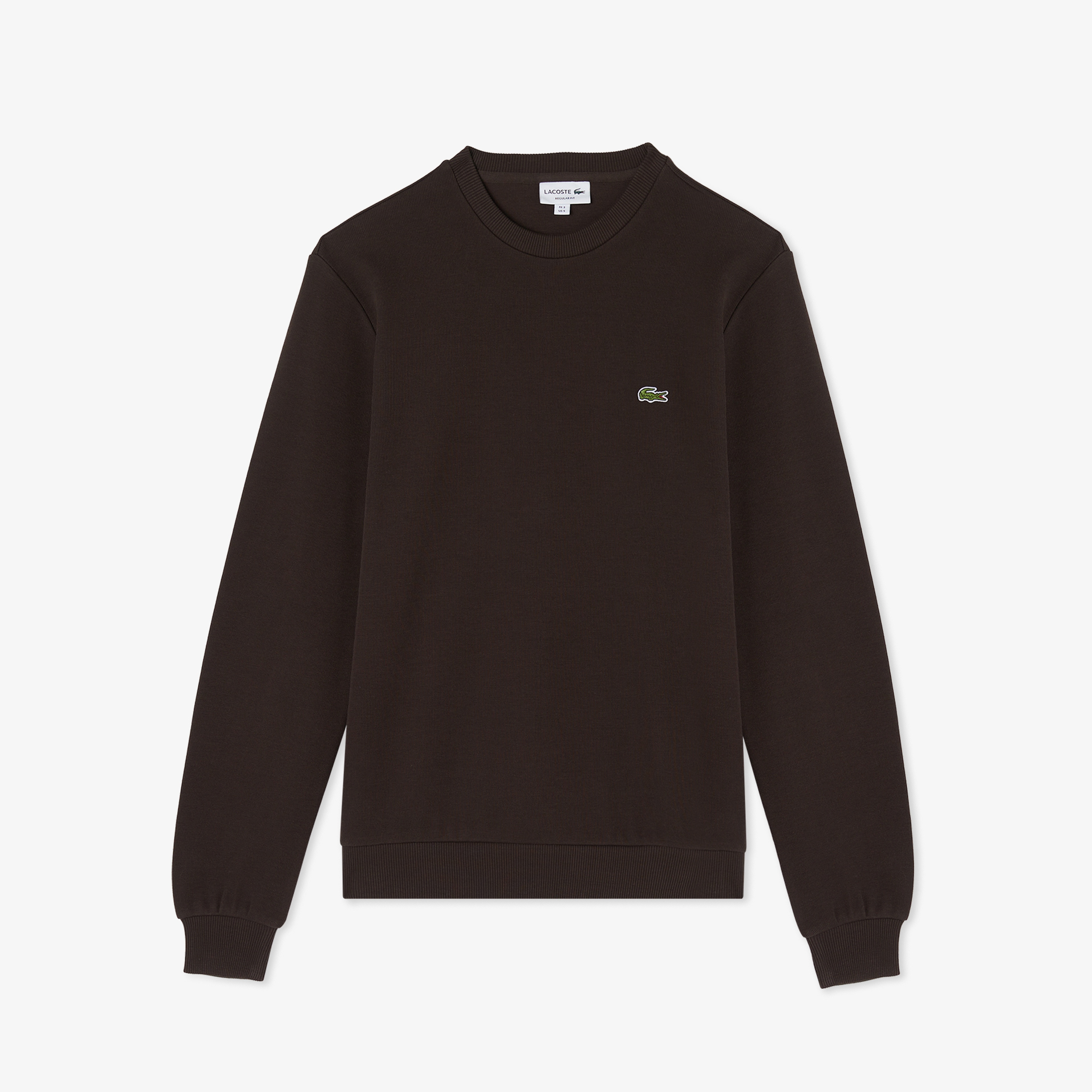 Erkek Regular Fit Uzun Kollu Bisiklet Yaka Kahverengi T-Shirt