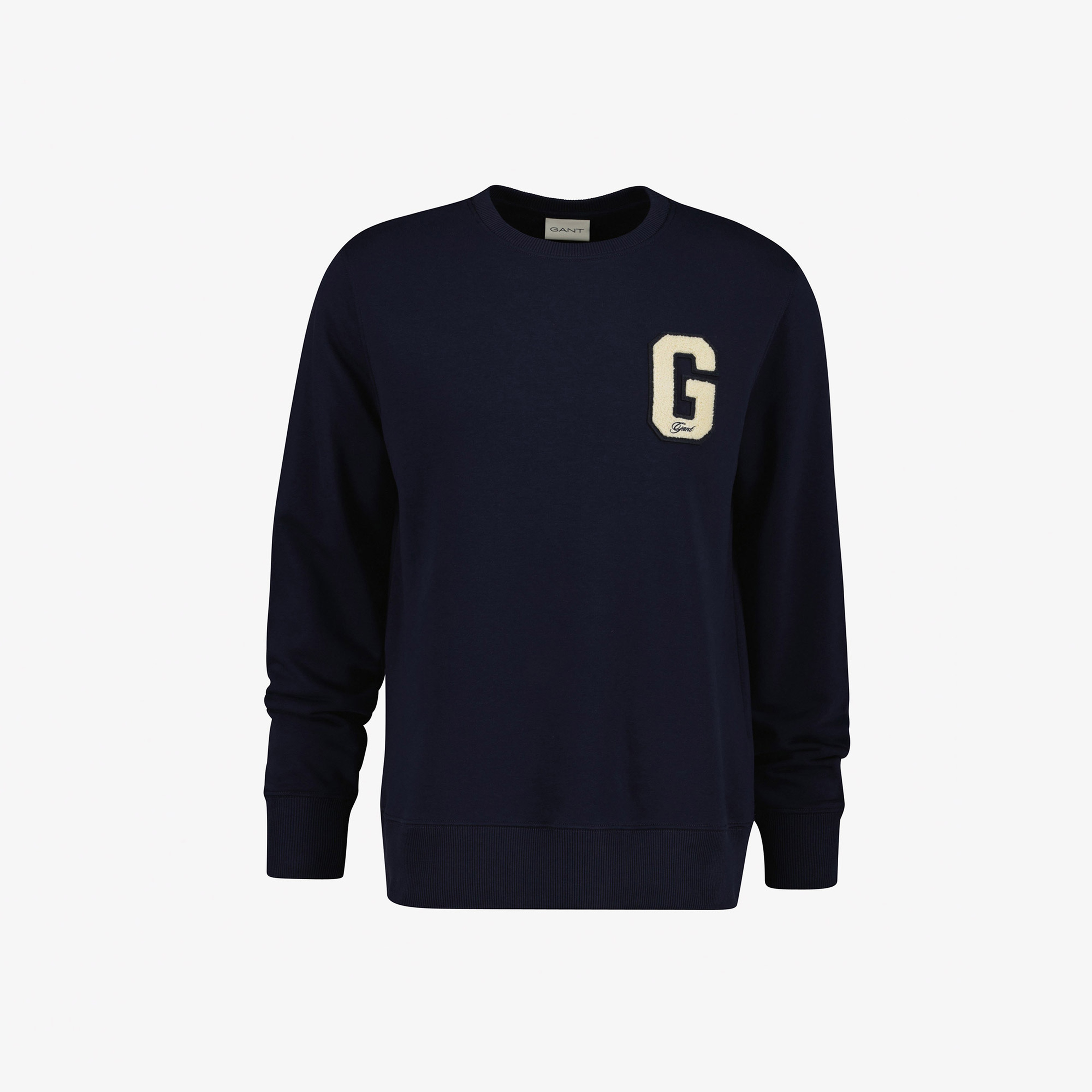 GANT Erkek Lacivert Regular Fit Bisiklet Yaka Logolu Sweatshirt