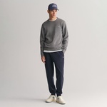 Gant Erkek Gri Regular Fit Bisiklet Yaka Kazak