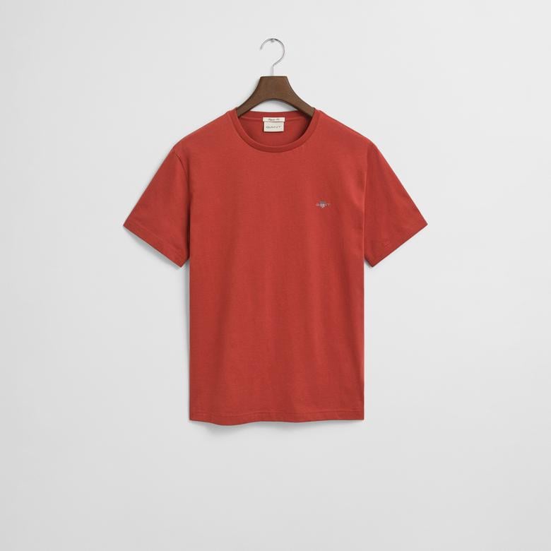 GANT Erkek Kırmızı Regular Fit Bisiklet Yaka T-Shirt