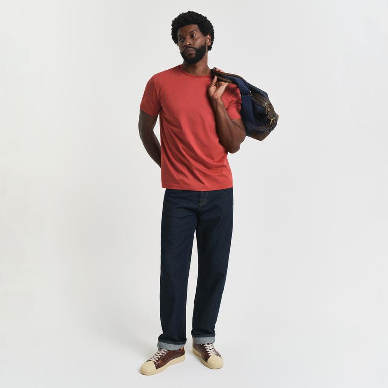 GANT Erkek Kırmızı Regular Fit Bisiklet Yaka T-Shirt