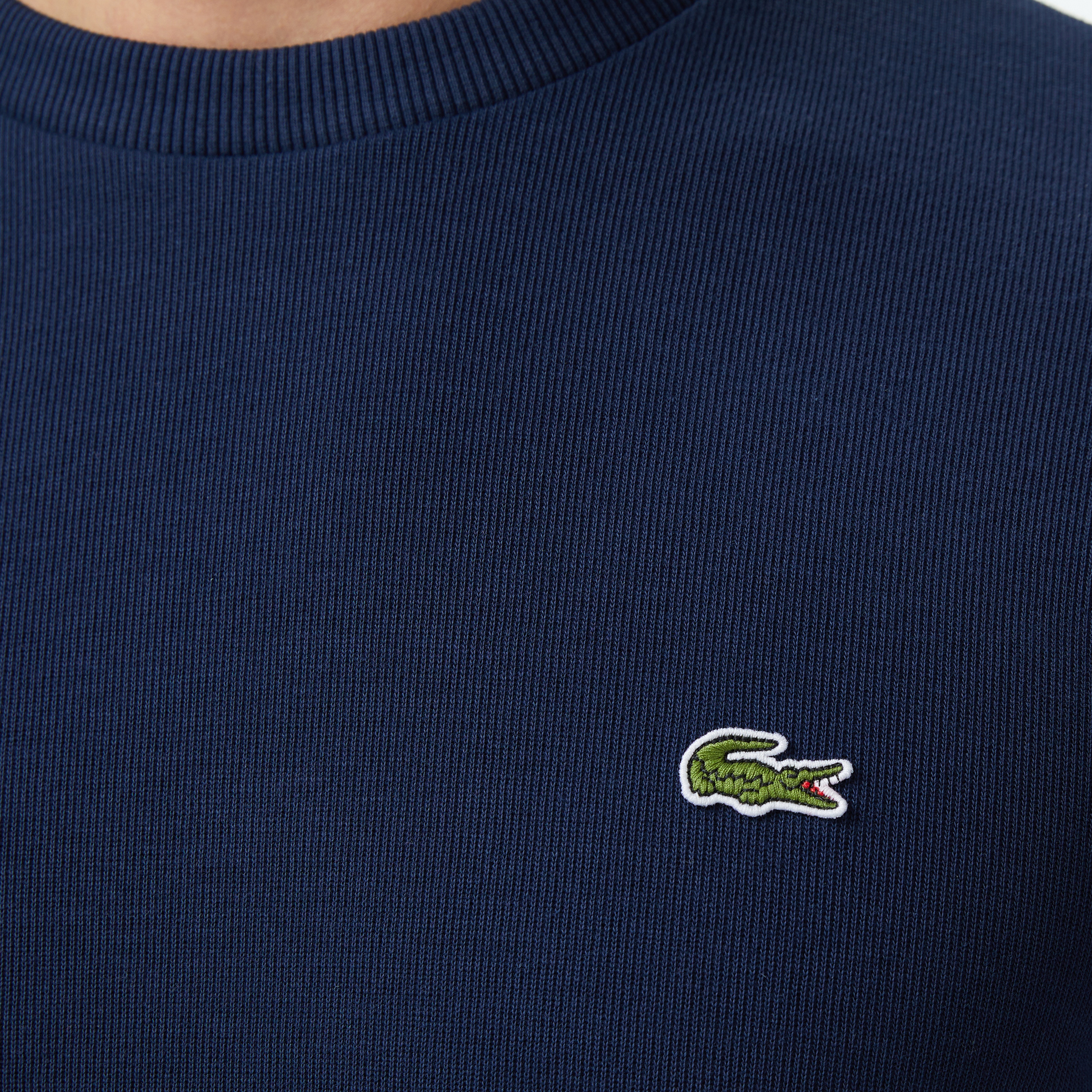 Erkek Regular Fit Uzun Kollu Bisiklet Yaka Lacivert T-Shirt