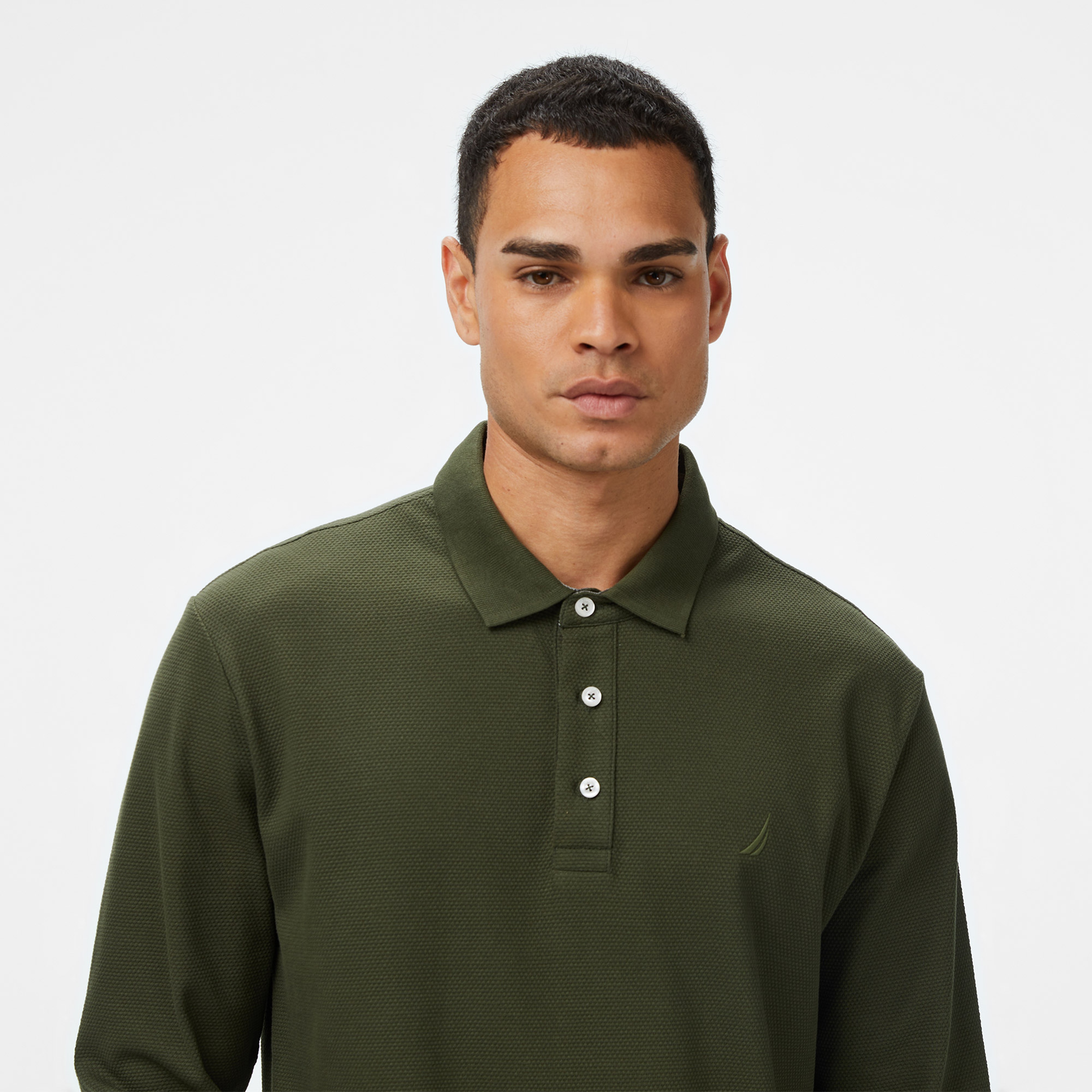 Nautica Erkek Yeşil Classic Fit Uzun Kollu Polo