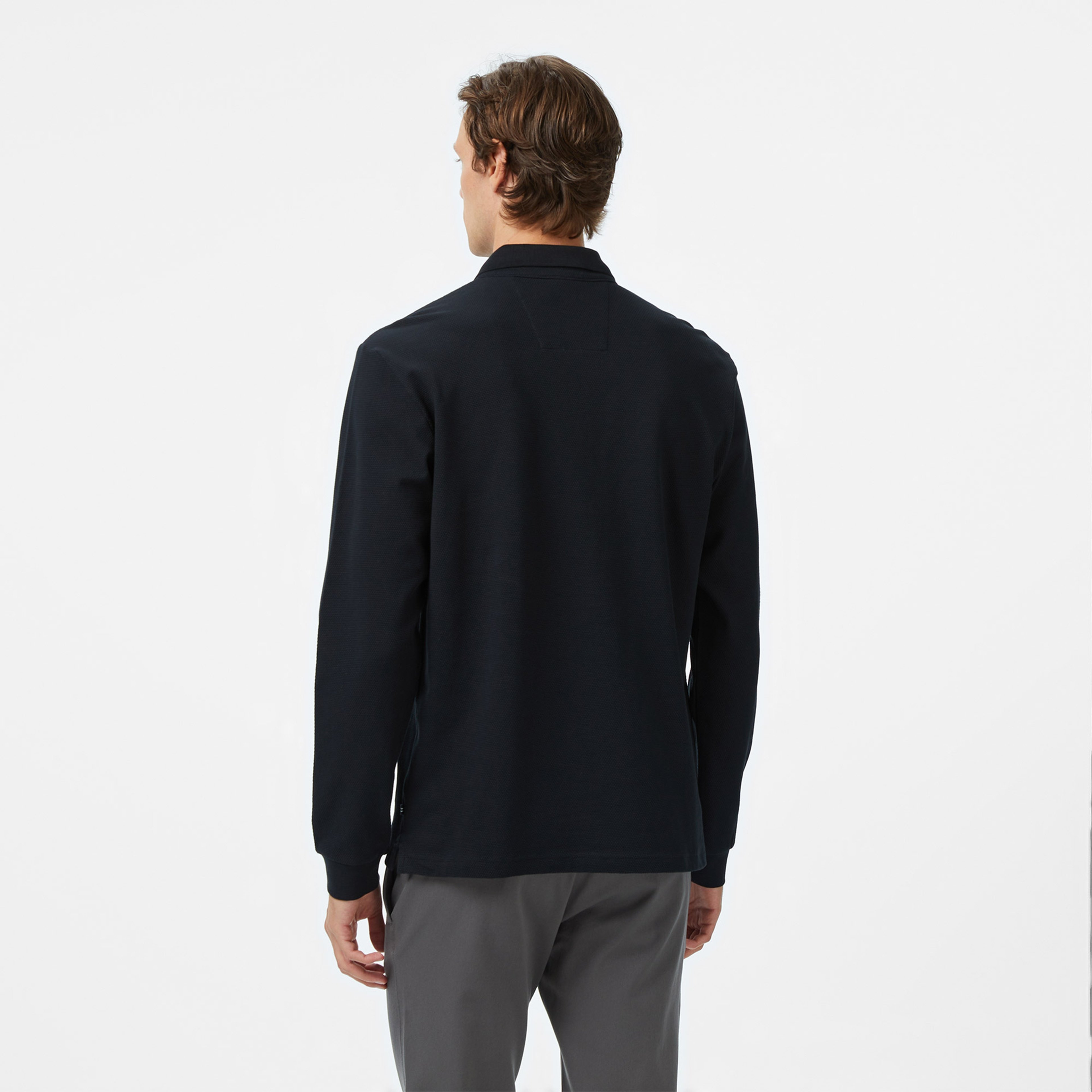 Nautica Erkek Siyah Classic Fit Uzun Kollu Polo