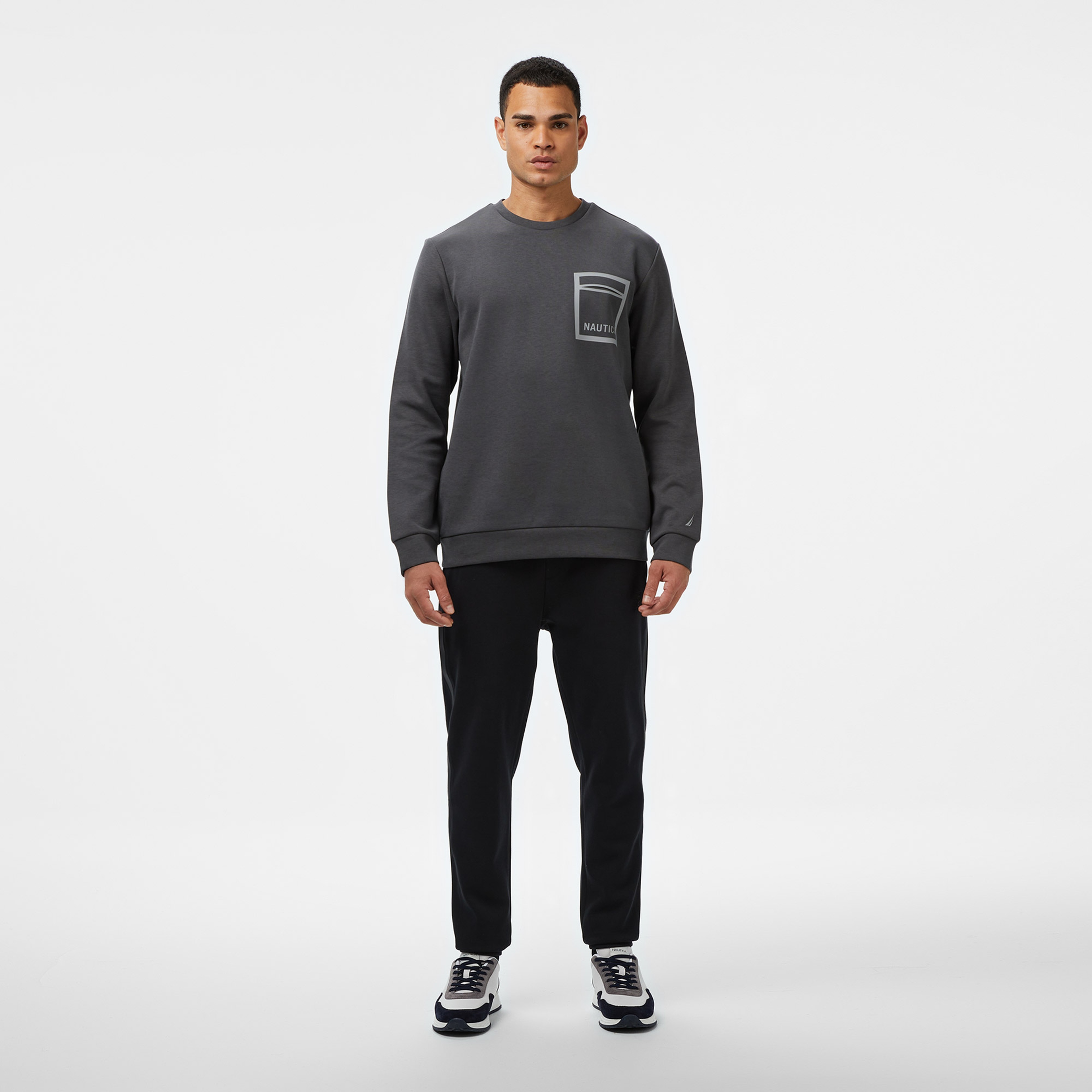 Nautica Classic Fit Erkek Gri Sweatshirt