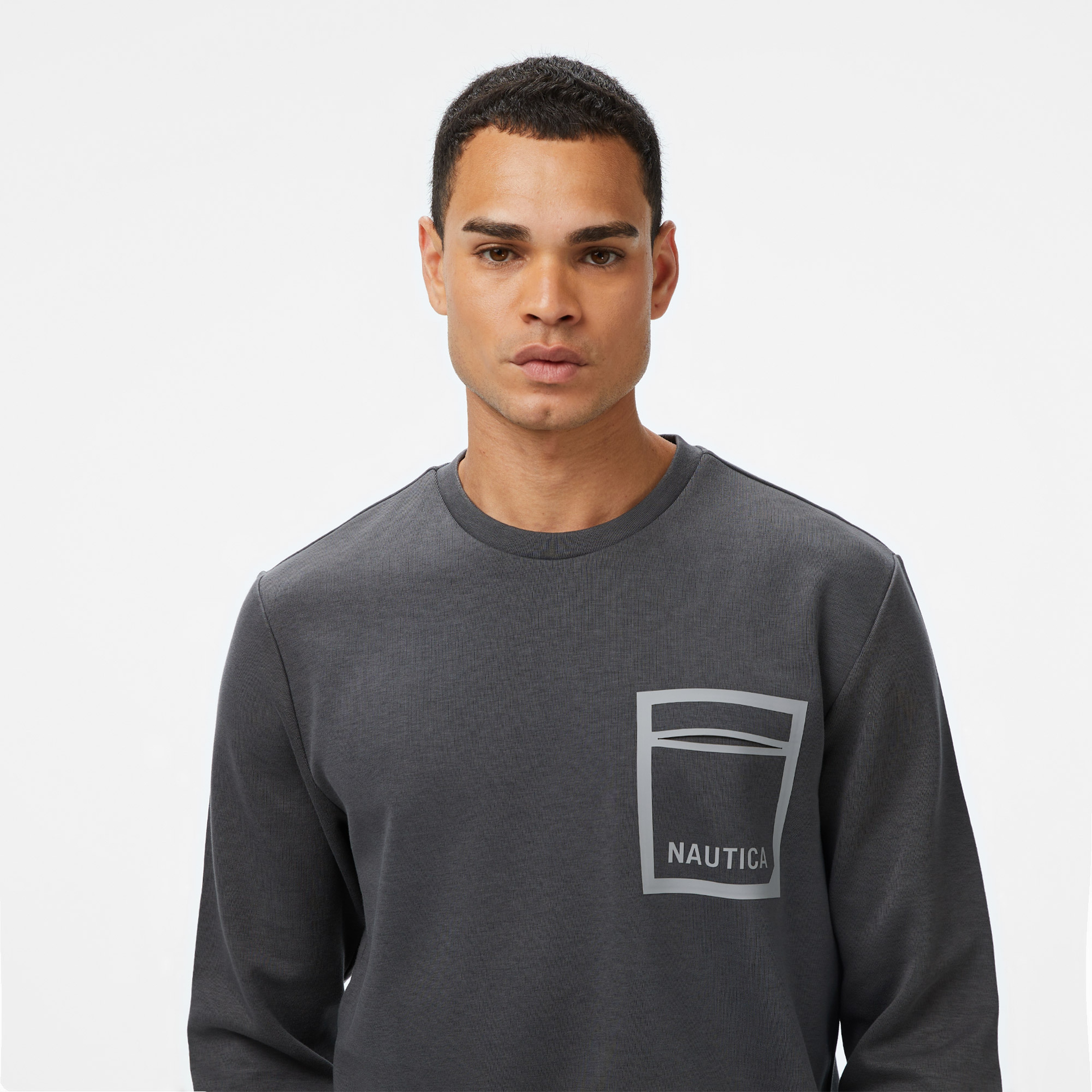 Nautica Classic Fit Erkek Gri Sweatshirt