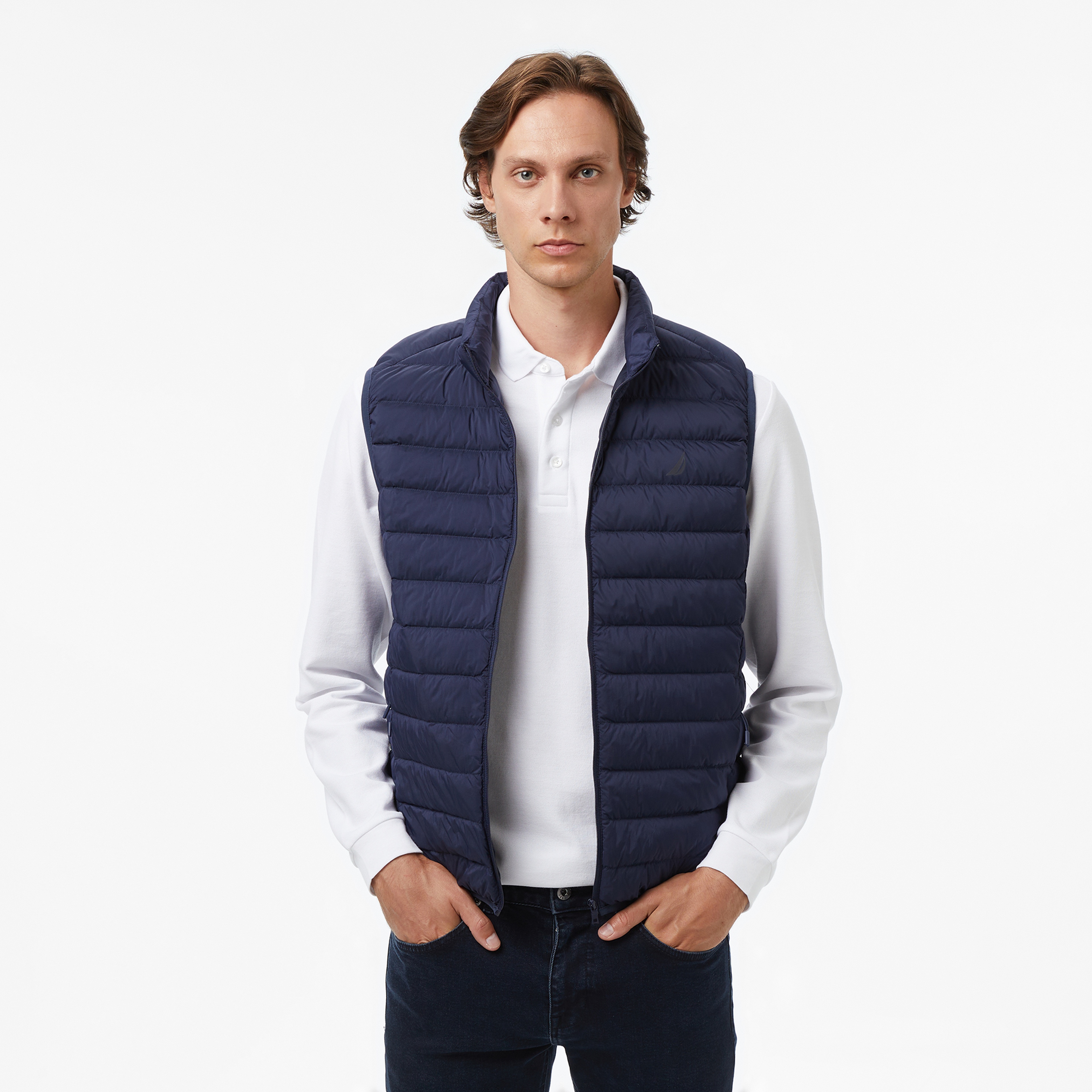 Nautica Erkek Lacivert Regular Fit Su İtici Kaz Tüyü Yelek