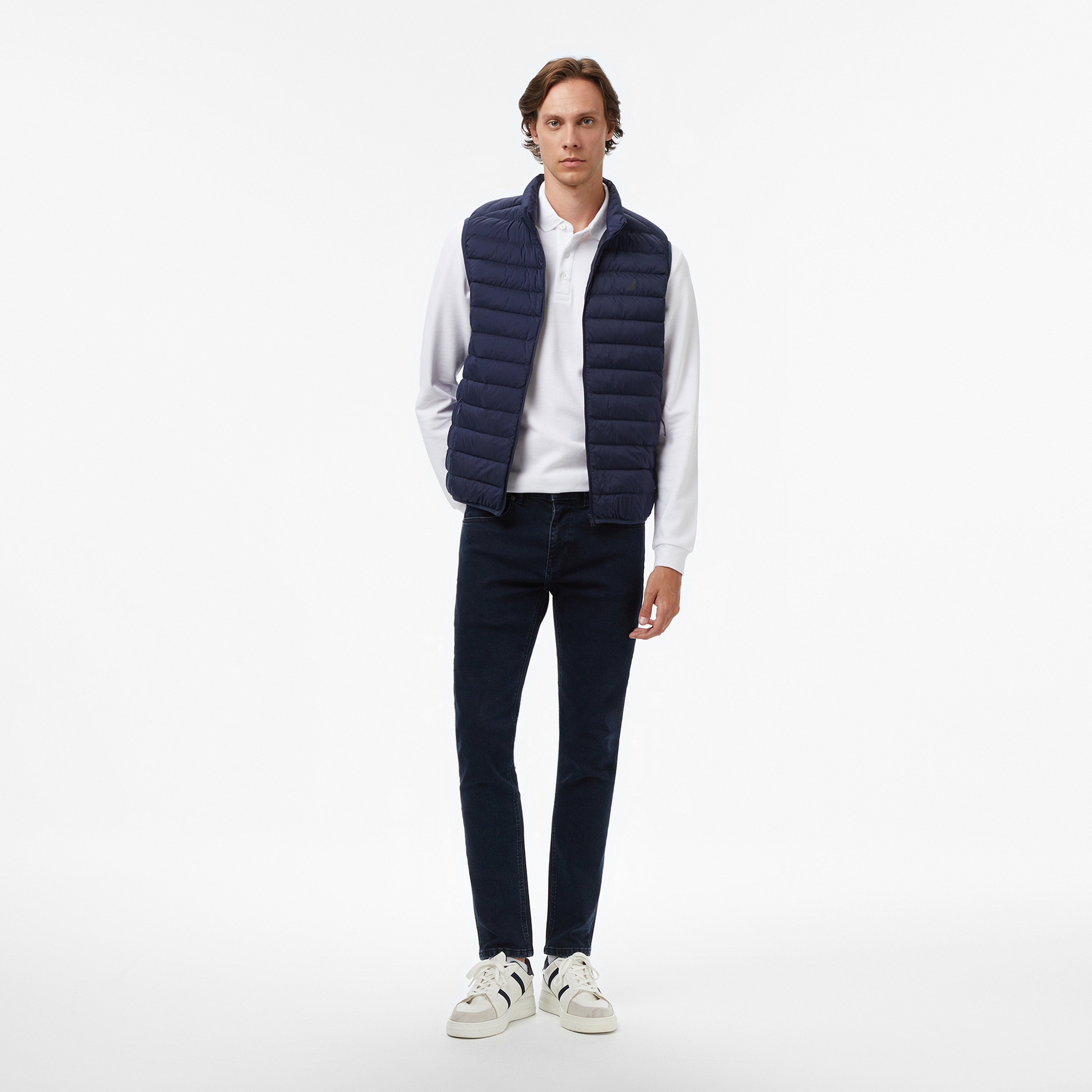 Nautica Erkek Lacivert Regular Fit Su İtici Kaz Tüyü Yelek