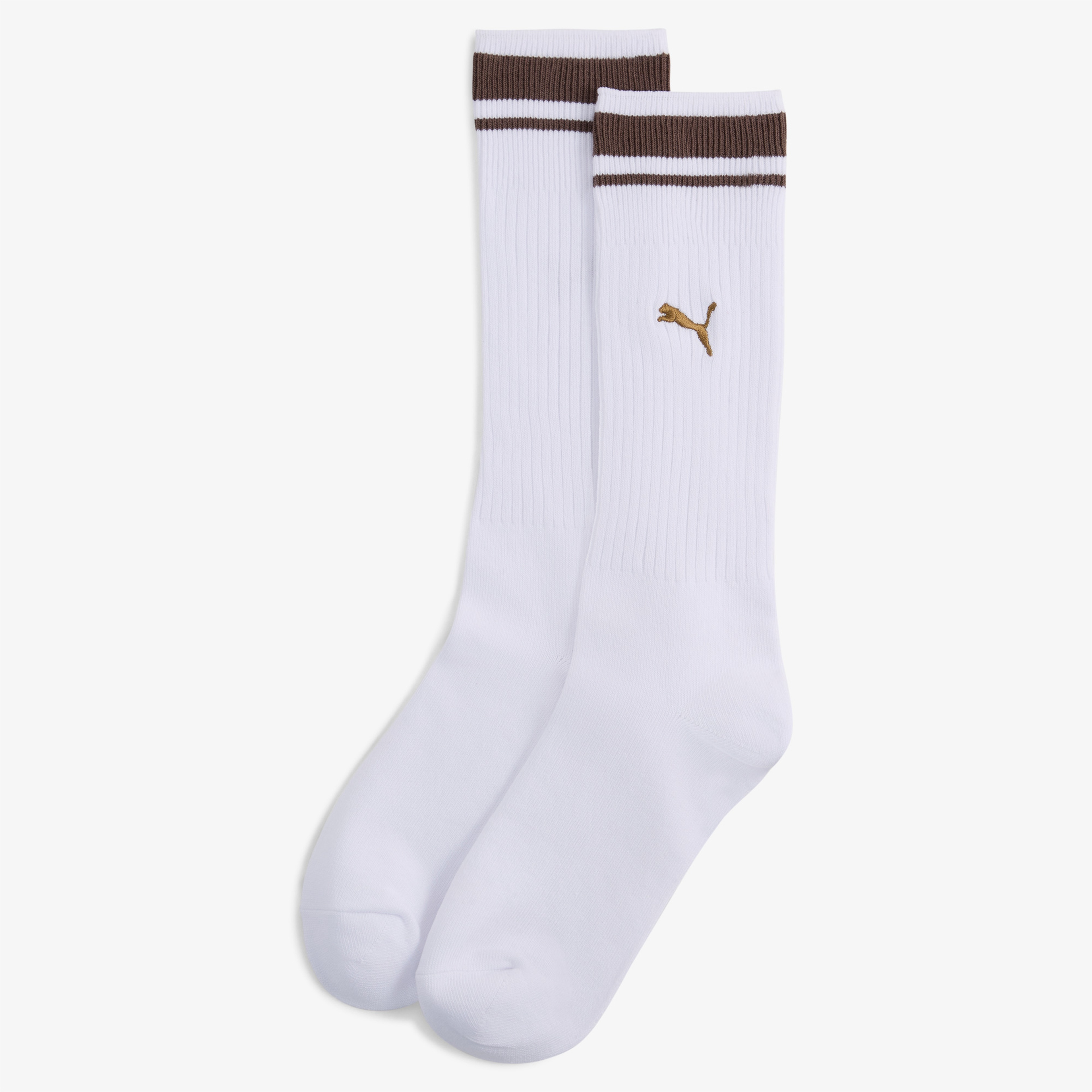 Puma Heritage Long Unisex Kahverengi Desenli Beyaz Çorap