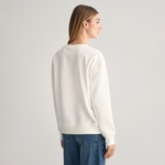 GANT Kadın Beyaz Relaxed Fit Bisiklet Yaka Sweatshirt