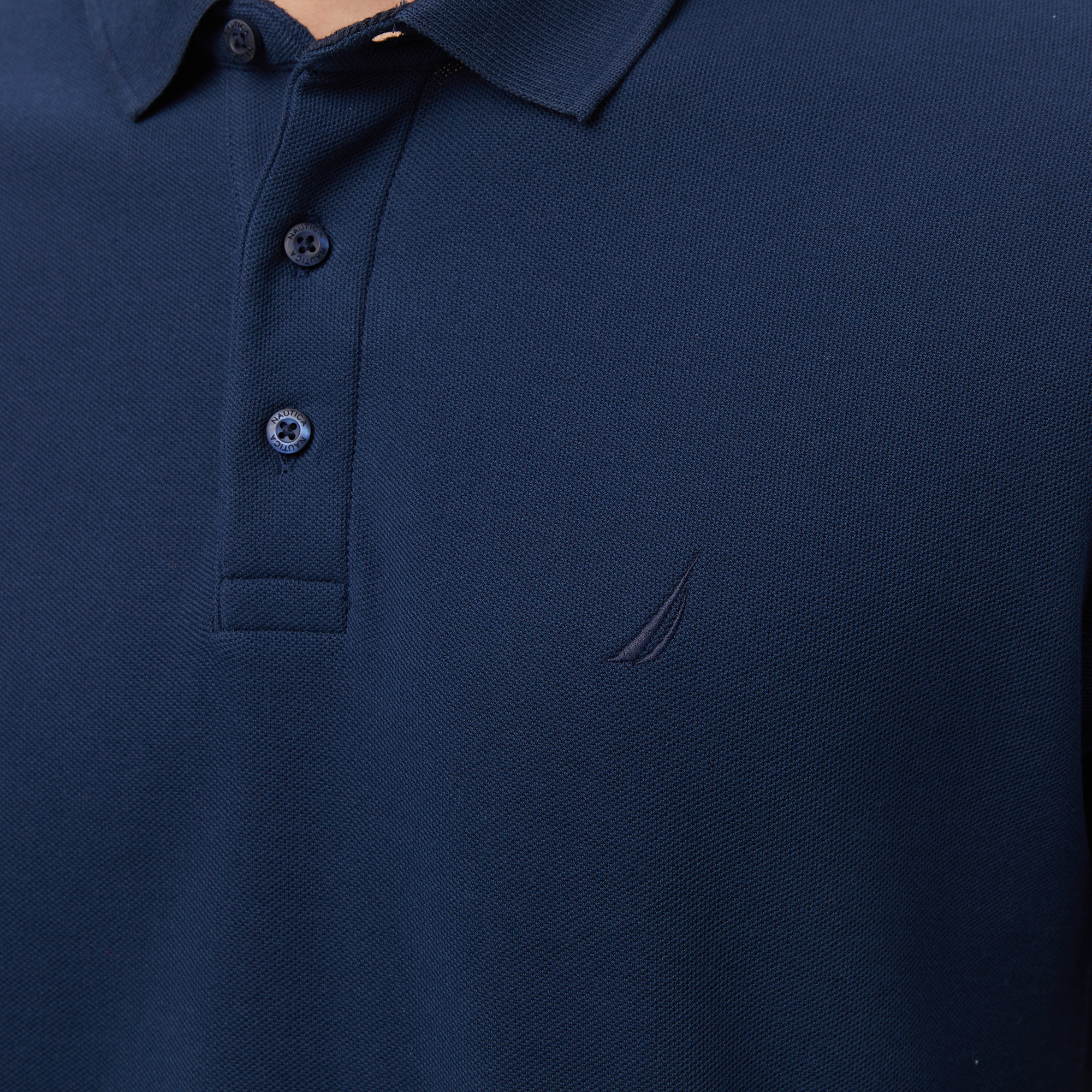 Nautica Erkek Lacivert Classic Fit Uzun Kollu Polo Yaka T-Shirt