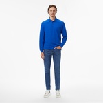Nautica Classic Fit Uzun Kollu Polo Yaka Erkek Mavi T-shirt