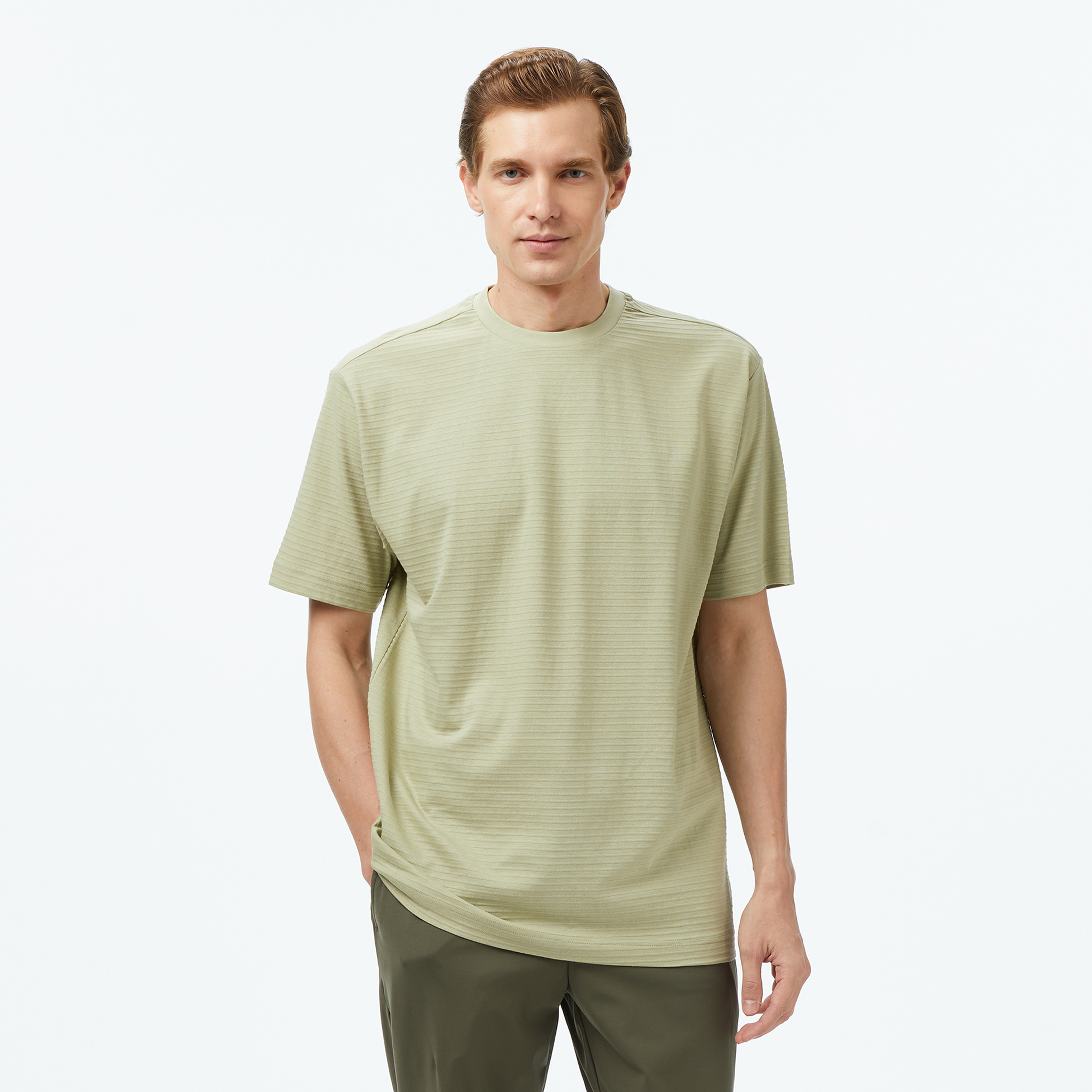 Nautica Erkek Yeşil Regular Fit Çizgili T-Shirt