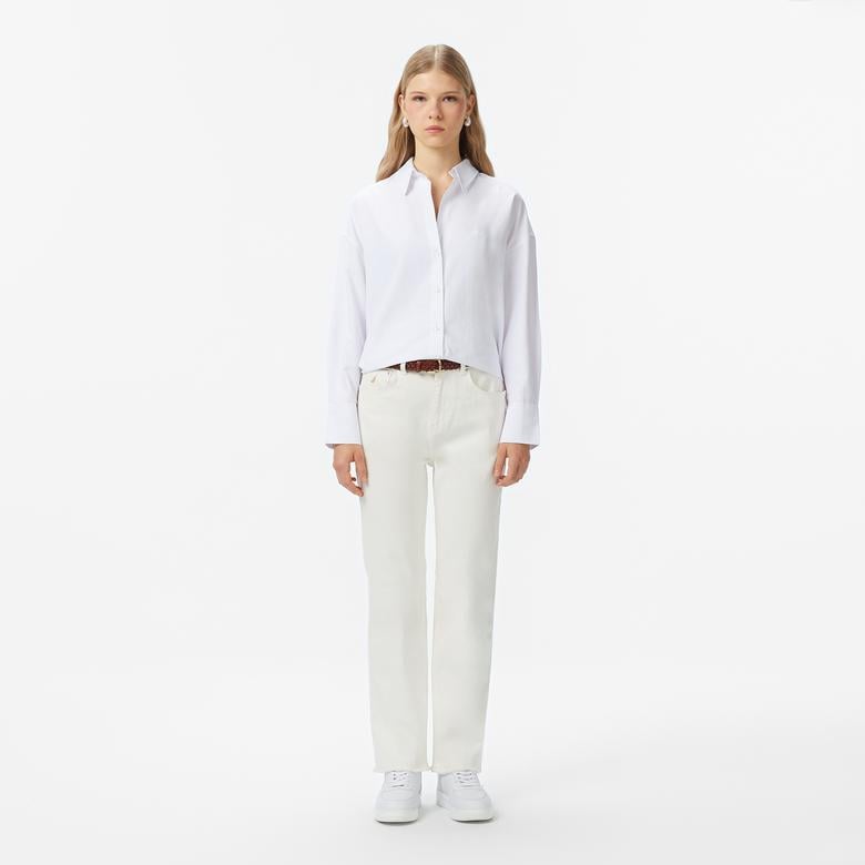 Nautica Kadın Beyaz Oversize Gömlek