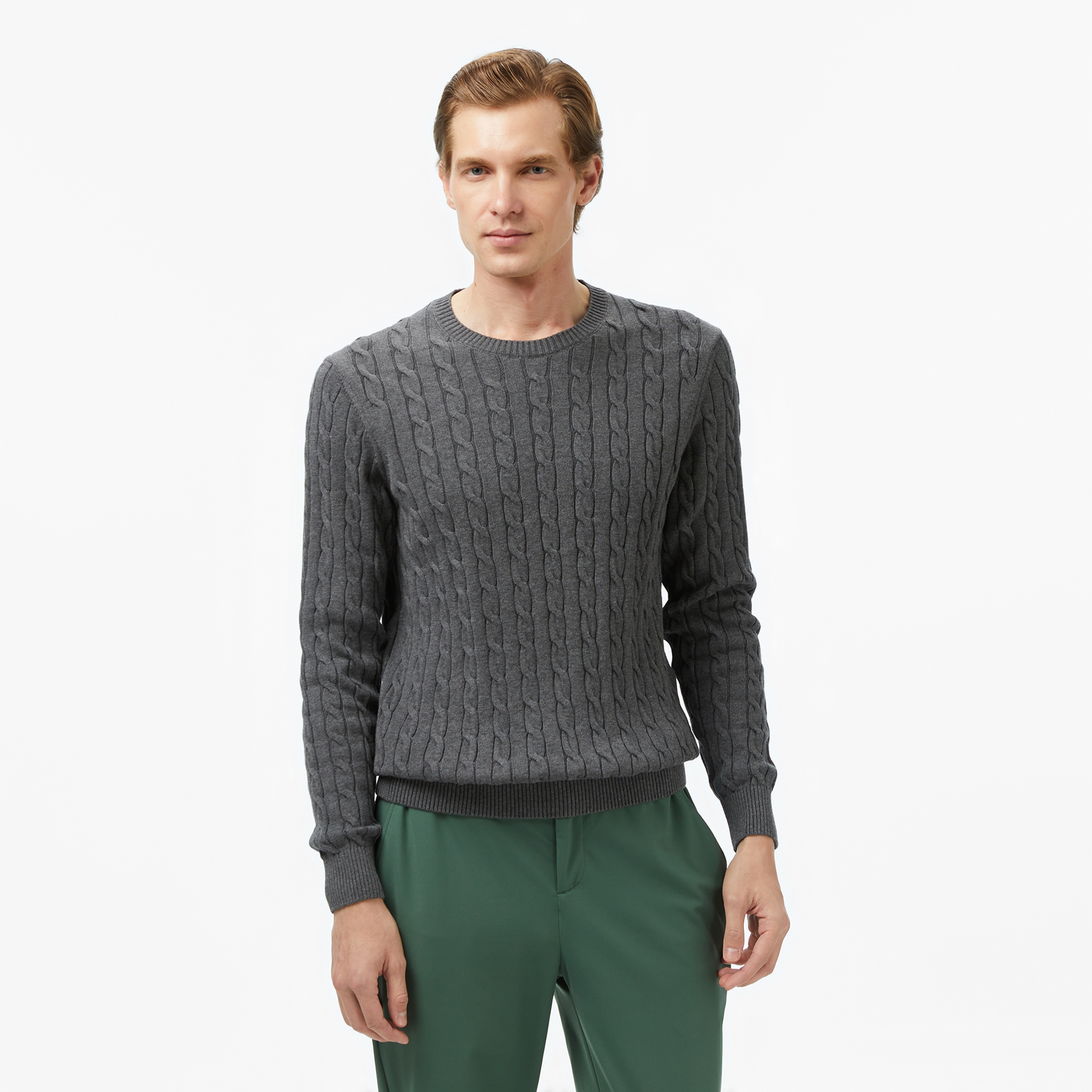 Nautica Erkek Gri Classic Fit Kazak