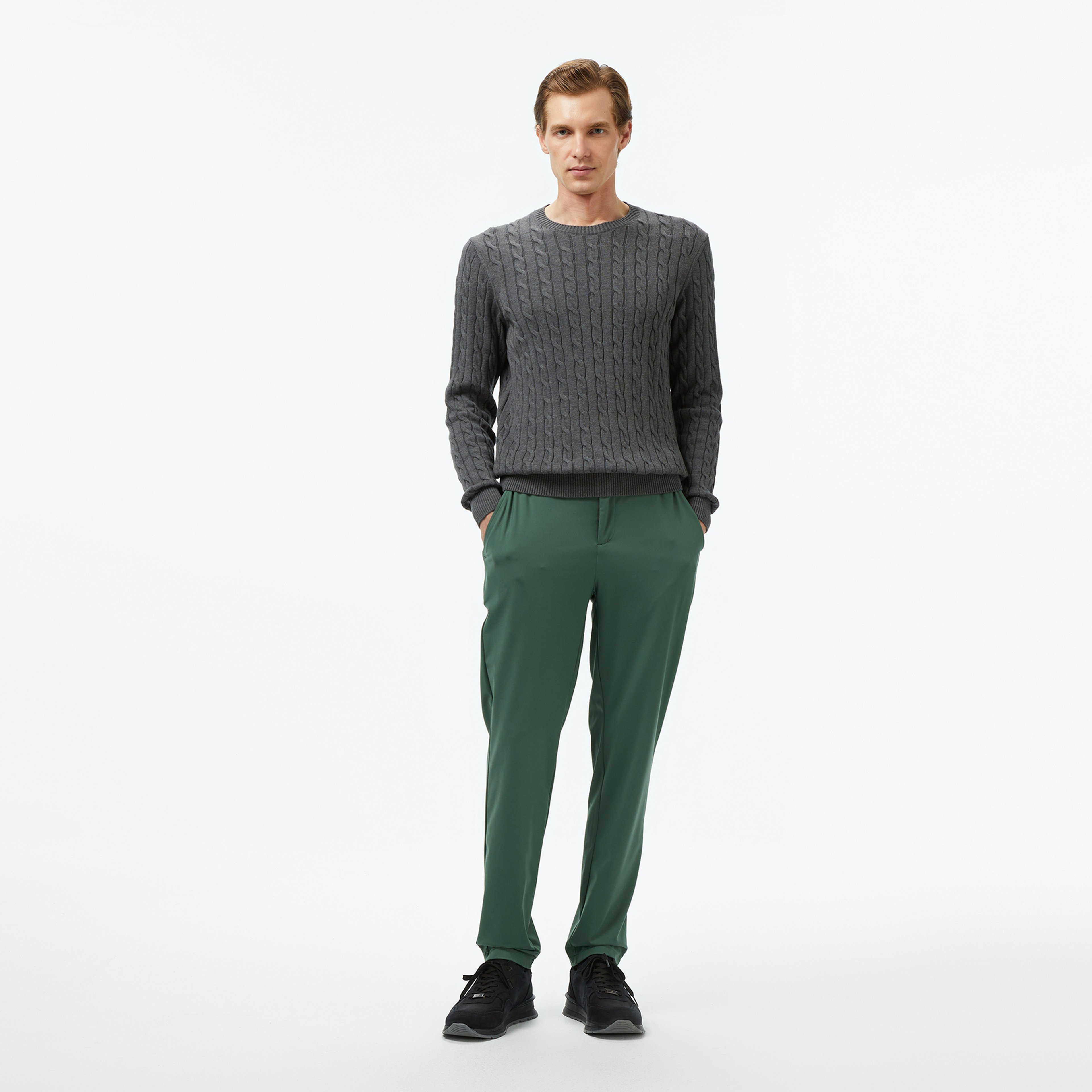 Nautica Erkek Gri Classic Fit Kazak