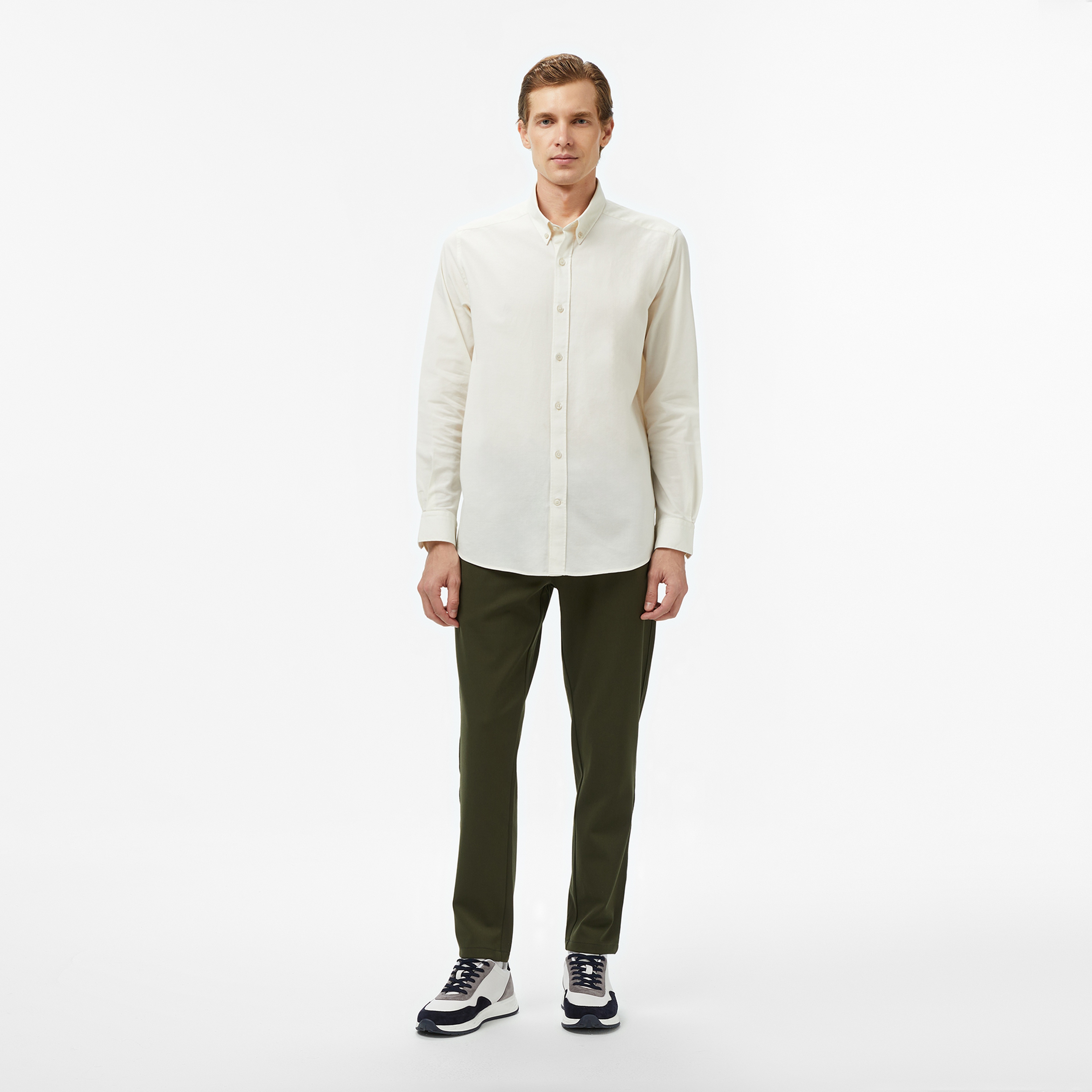 Nautica Erkek Krem Classic Fit Gömlek