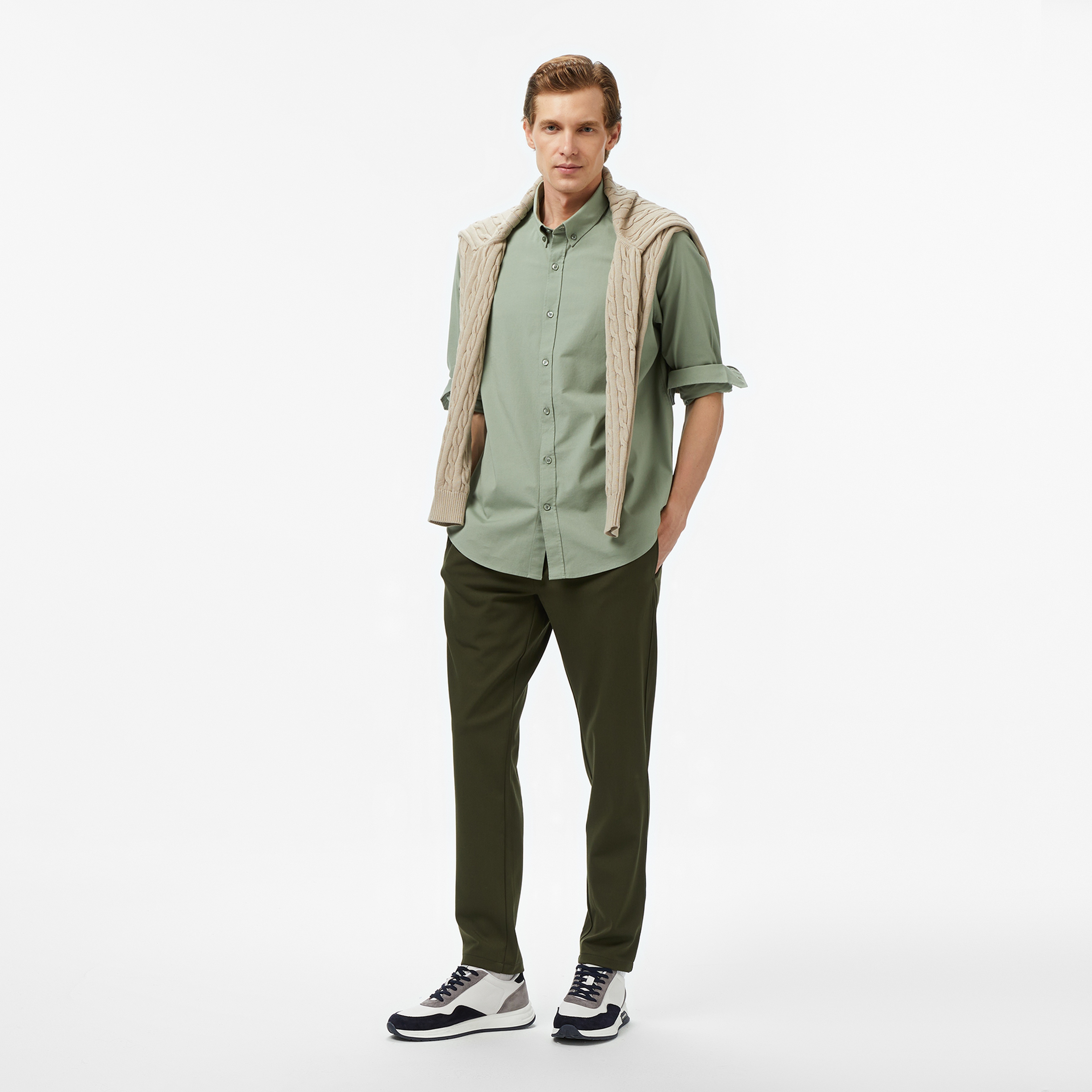 Nautica Erkek Yeşil Classic Fit Gömlek