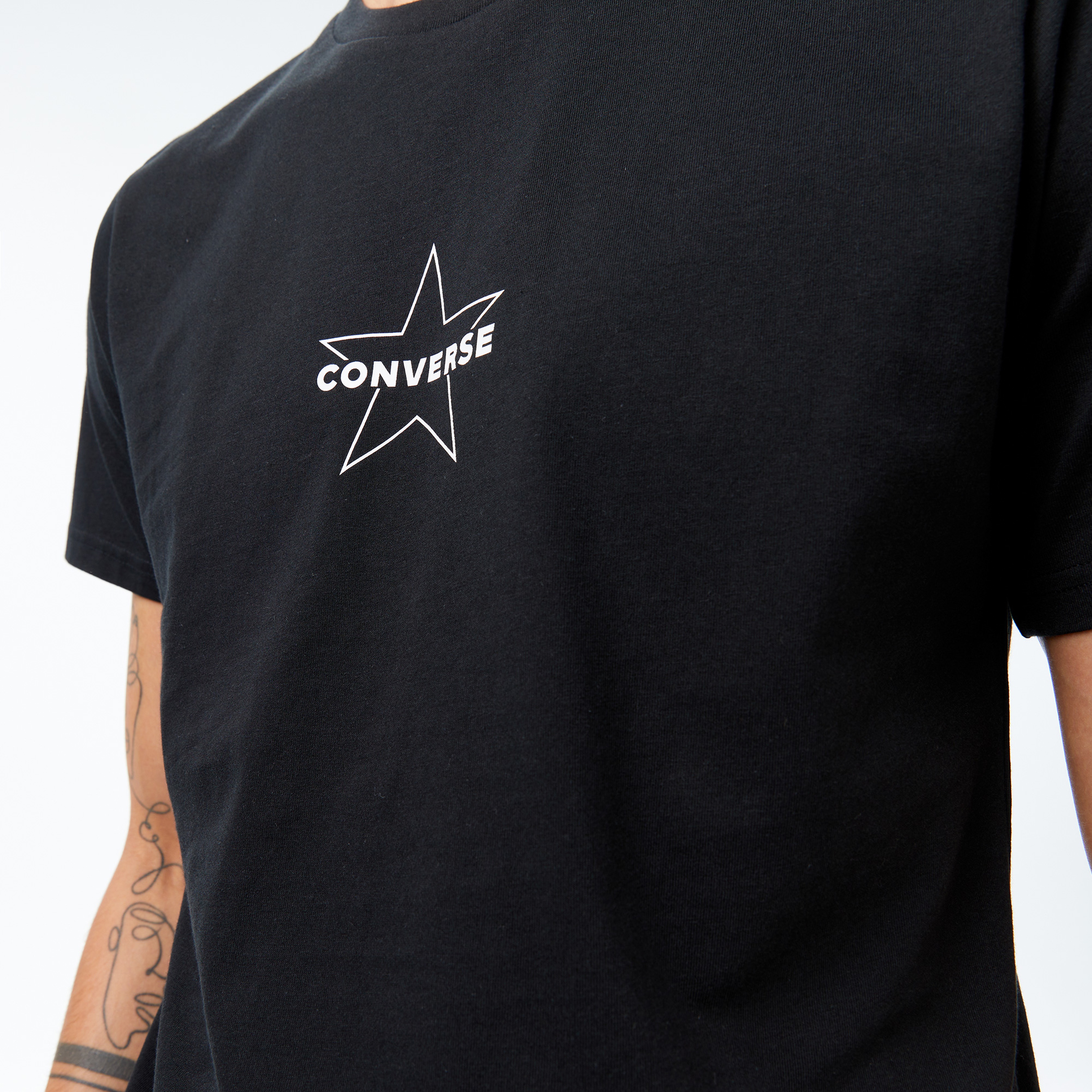 Converse Baskılı Erkek Siyah T-Shirt