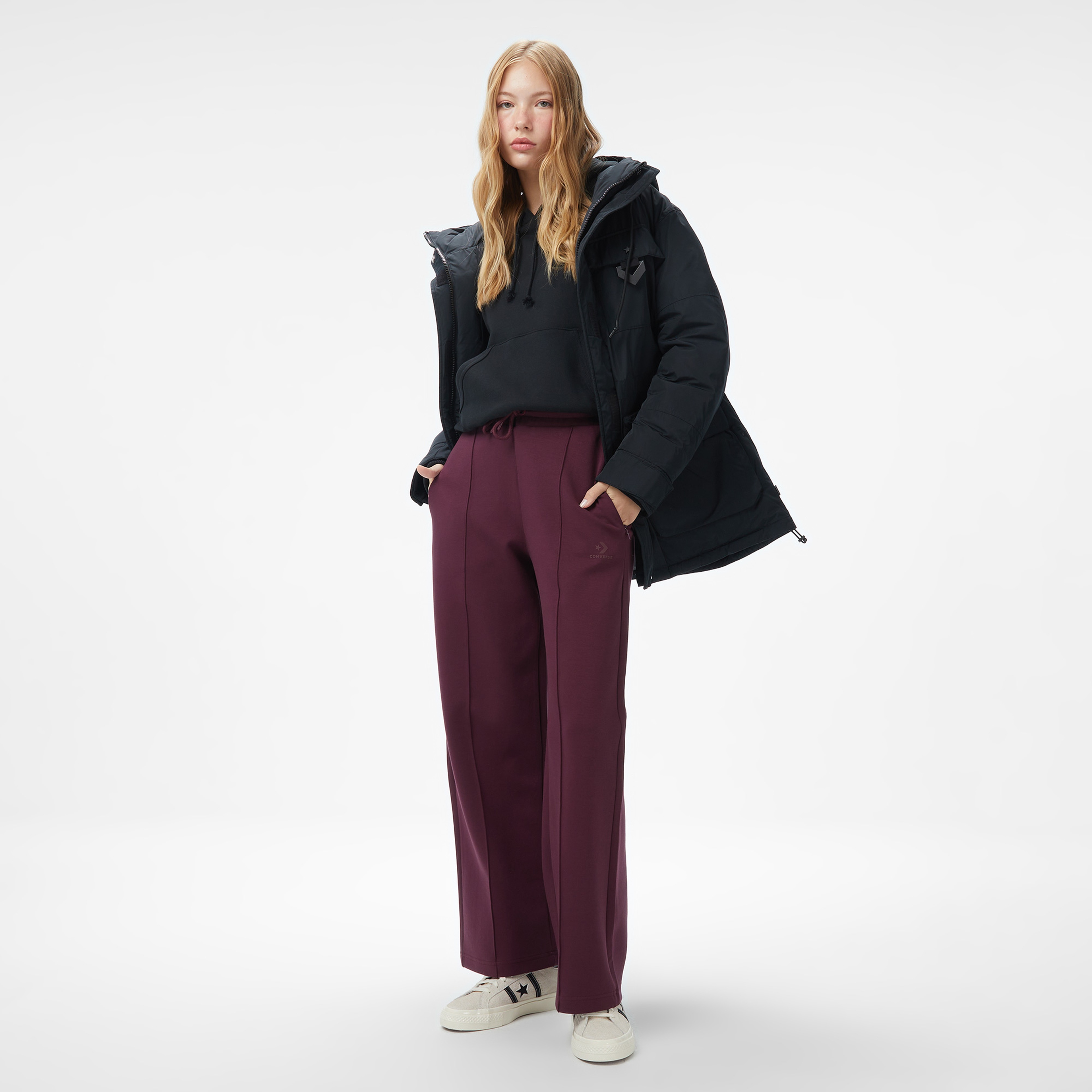 Converse Kadın Siyah Şişme Mont