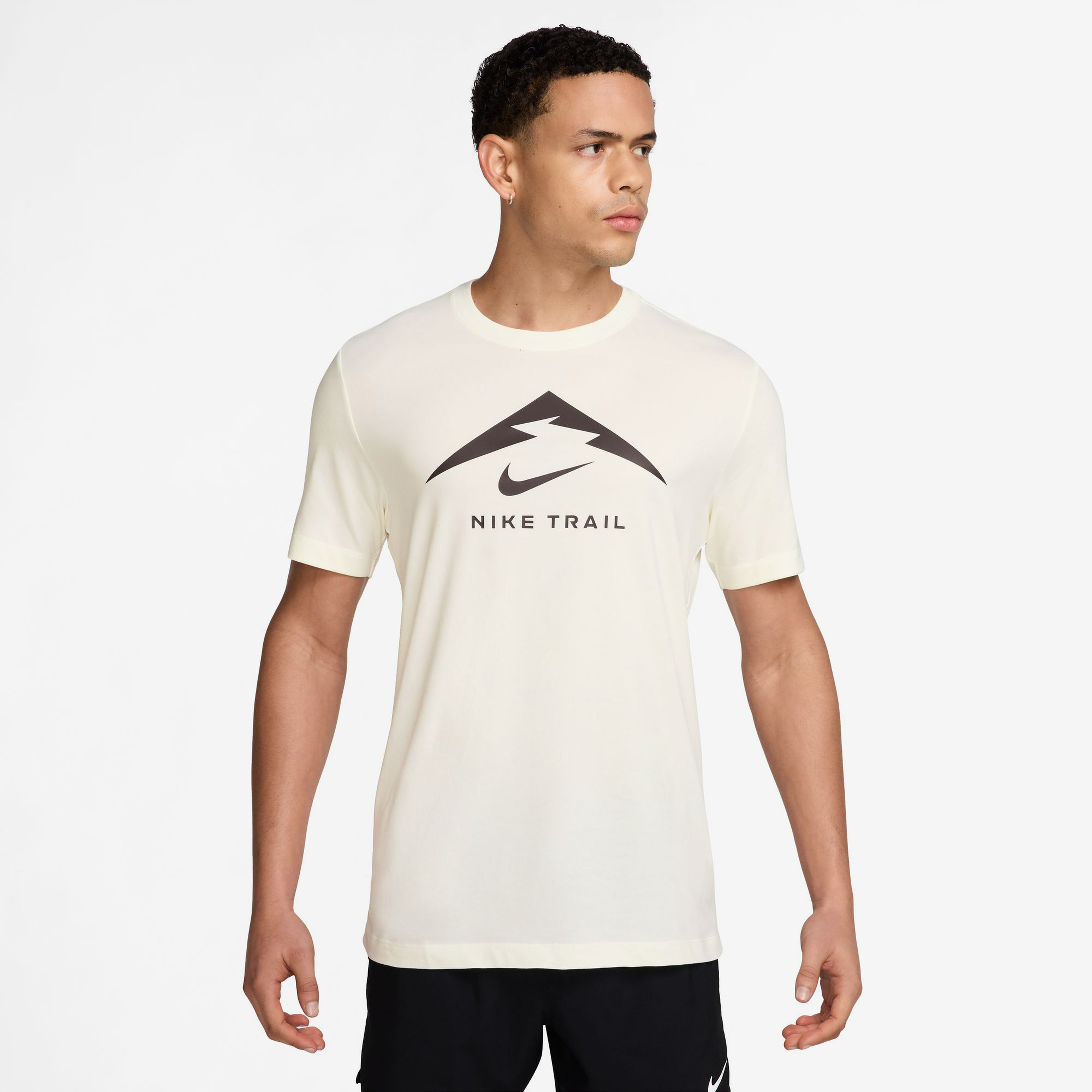 Nike Dri-Fit Erkek Krem Koşu T-Shirt