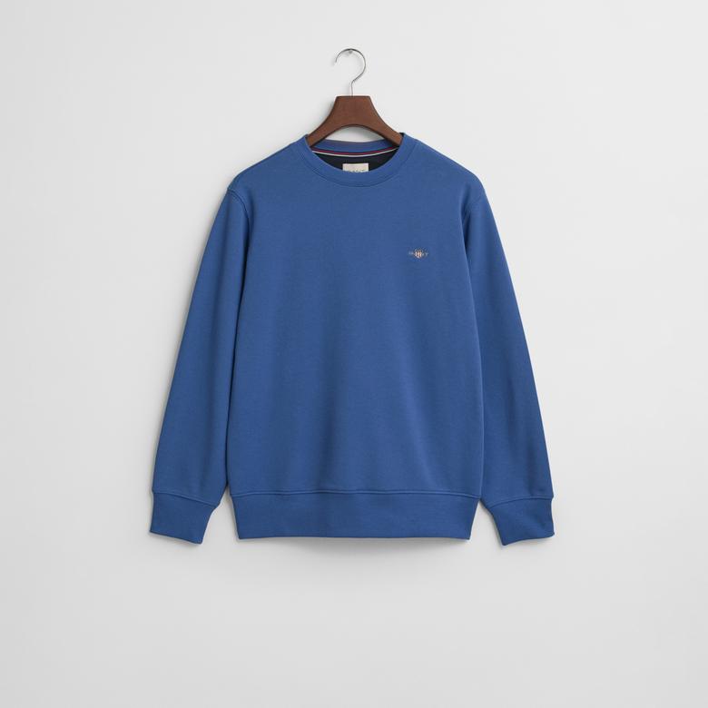 GANT Erkek Mavi Regular Fit Bisiklet Yaka Sweatshirt