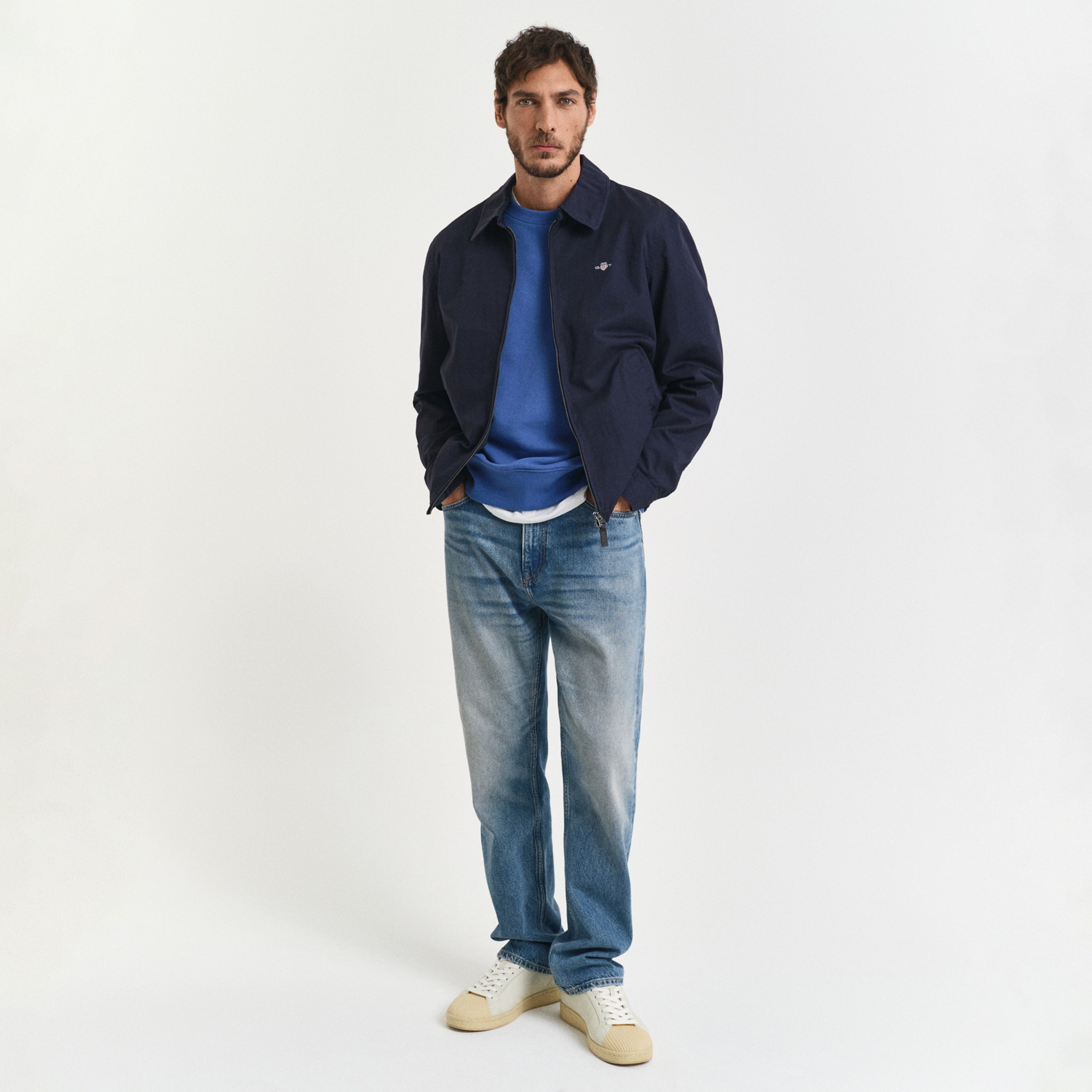 GANT Erkek Mavi Regular Fit Bisiklet Yaka Sweatshirt