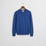 Gant Erkek Mavi Regular Fit Bisiklet Yaka Kazak