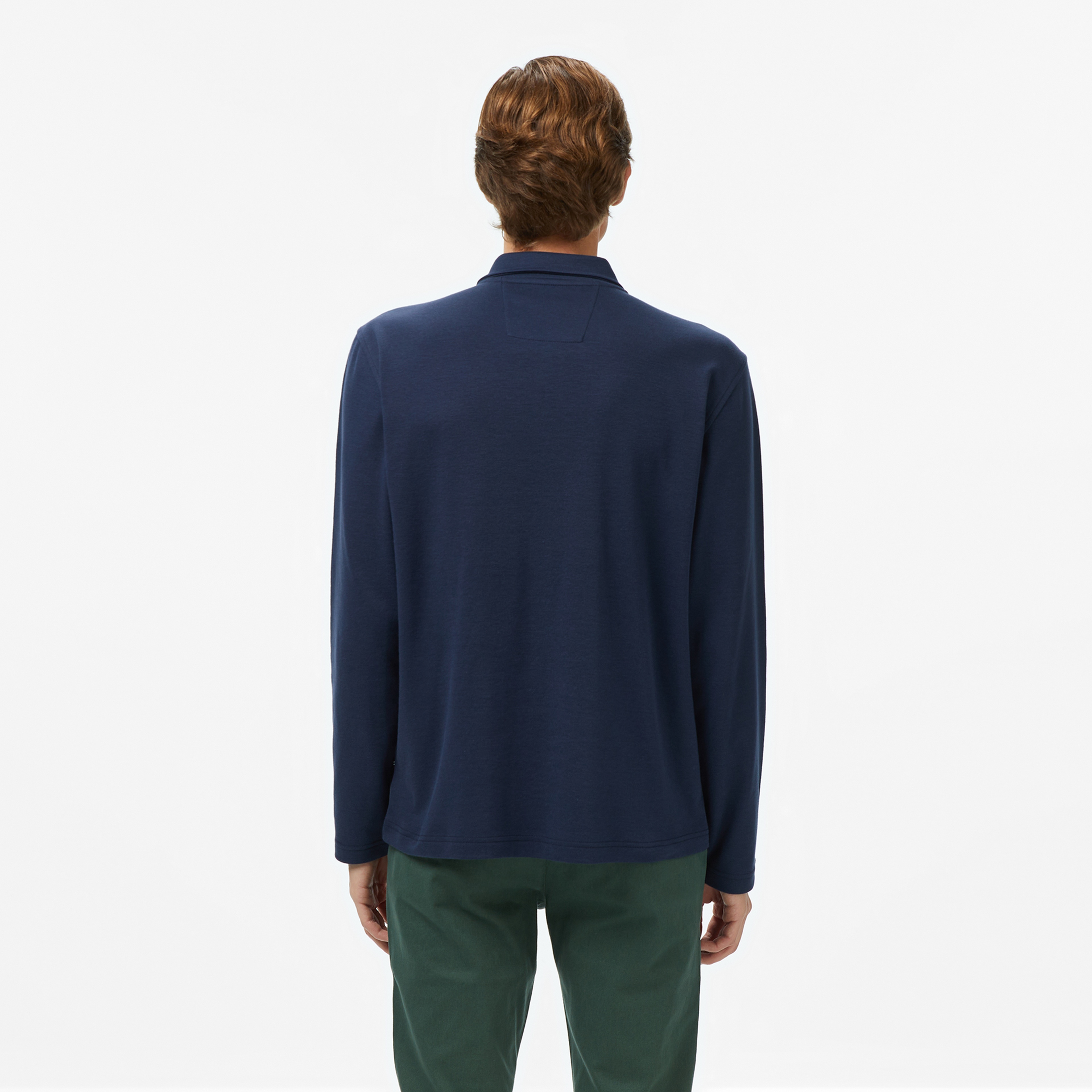 Nautica Erkek Lacivert Classic Fit Uzun Kollu Polo Yaka T-Shirt