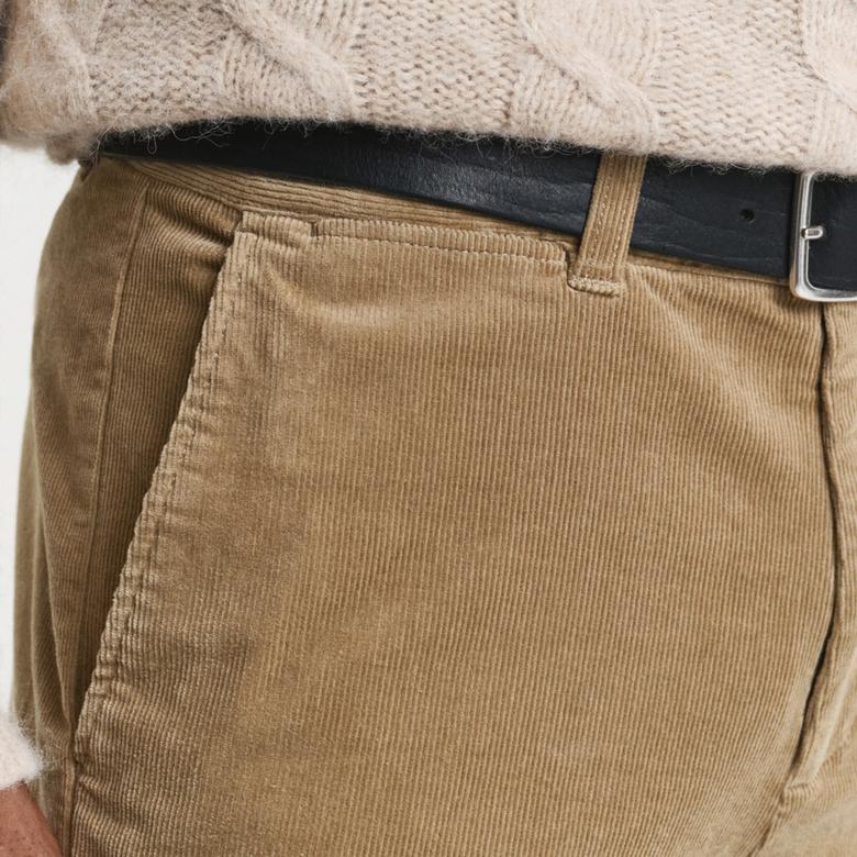 GANT Erkek Bej Regular Fit Cord Chino Pantolon