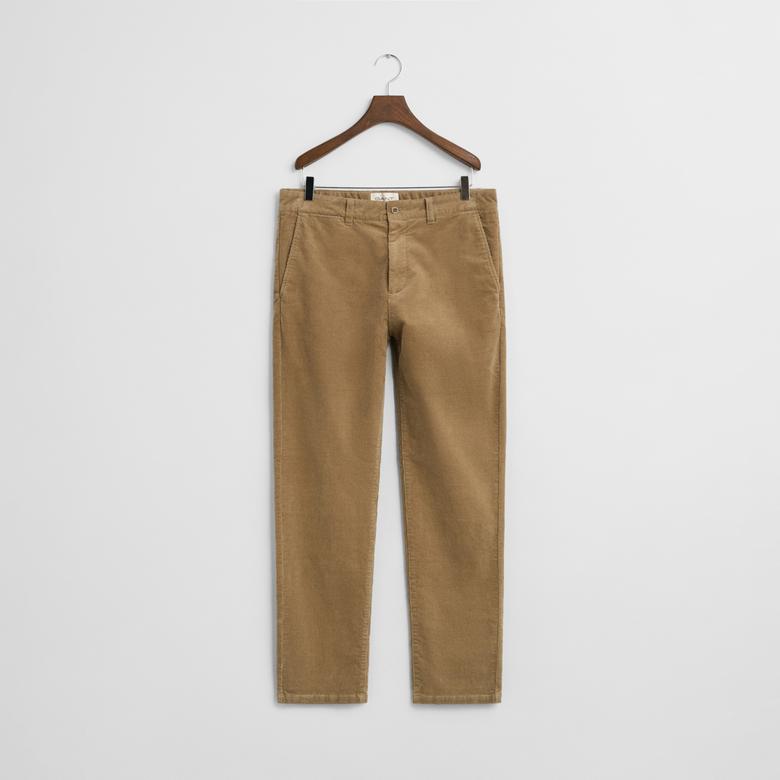 GANT Erkek Bej Regular Fit Cord Chino Pantolon